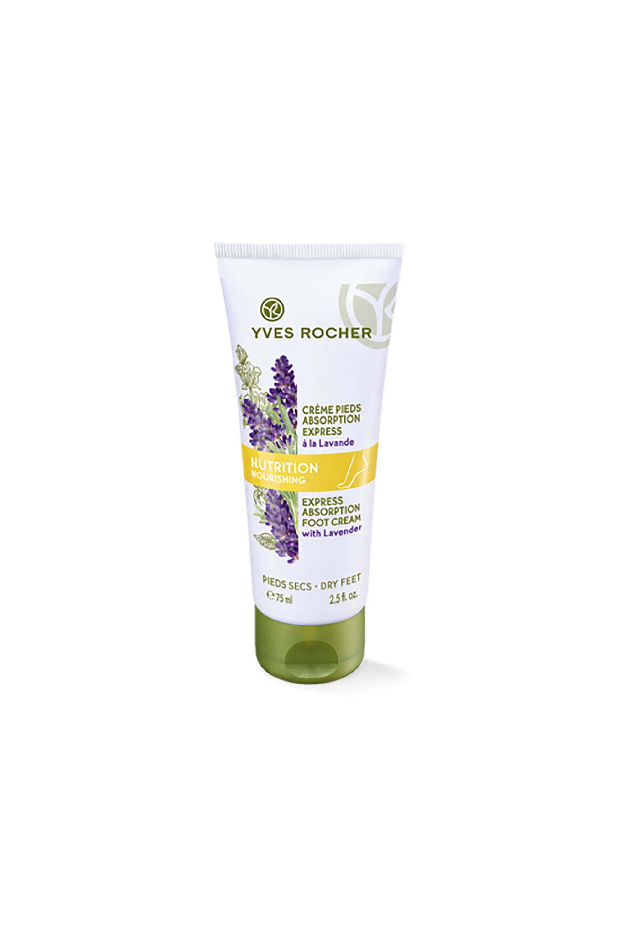 YVES ROCHER Yves Rocher Nutrition Express Absorption Foot Cream for Dry Feet with Lavender 75 ml - 07609