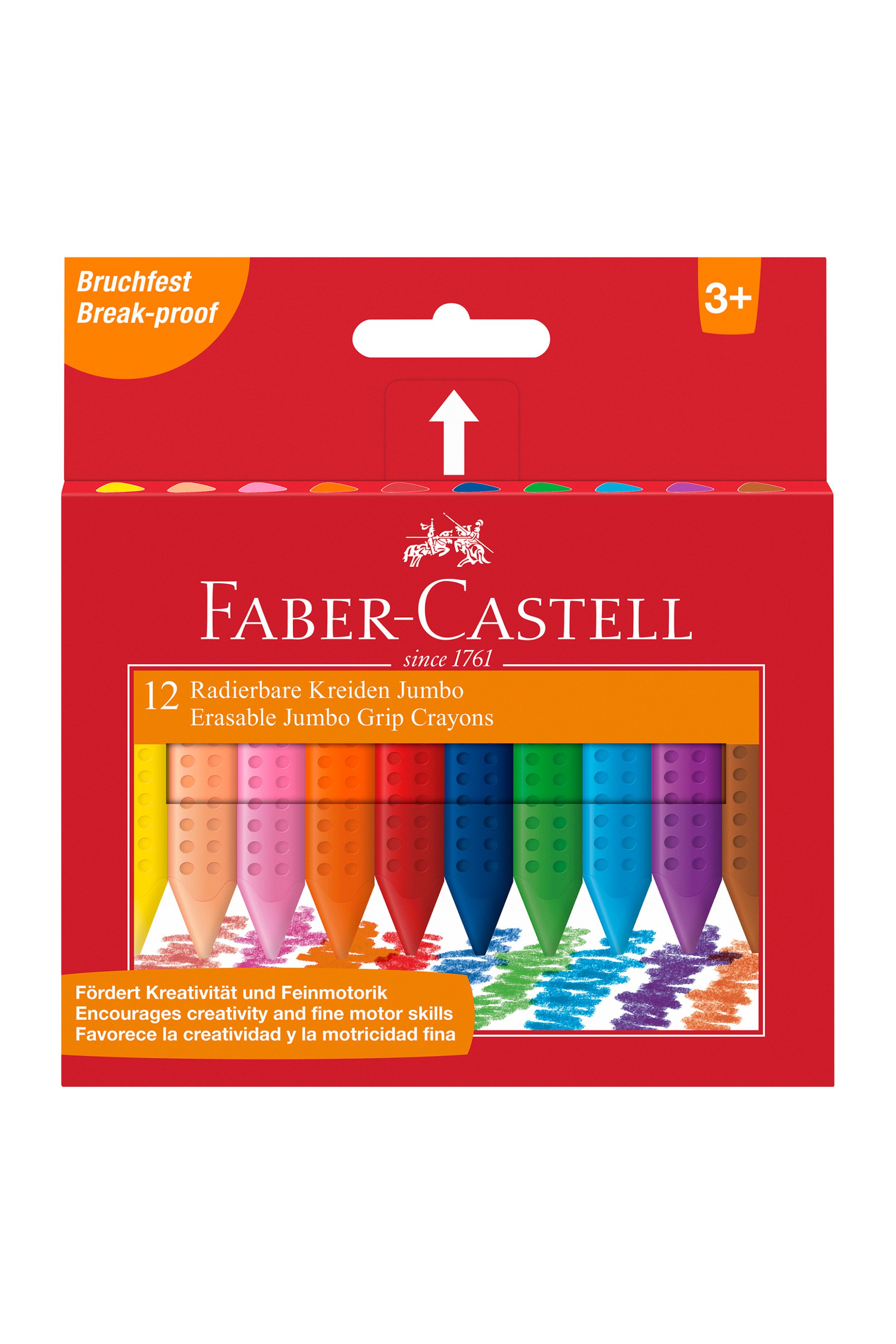 FABER-CASTELL Faber-Castell Κραγιόν Jumbo Grip Εrasable σετ των 12 - 077122540/