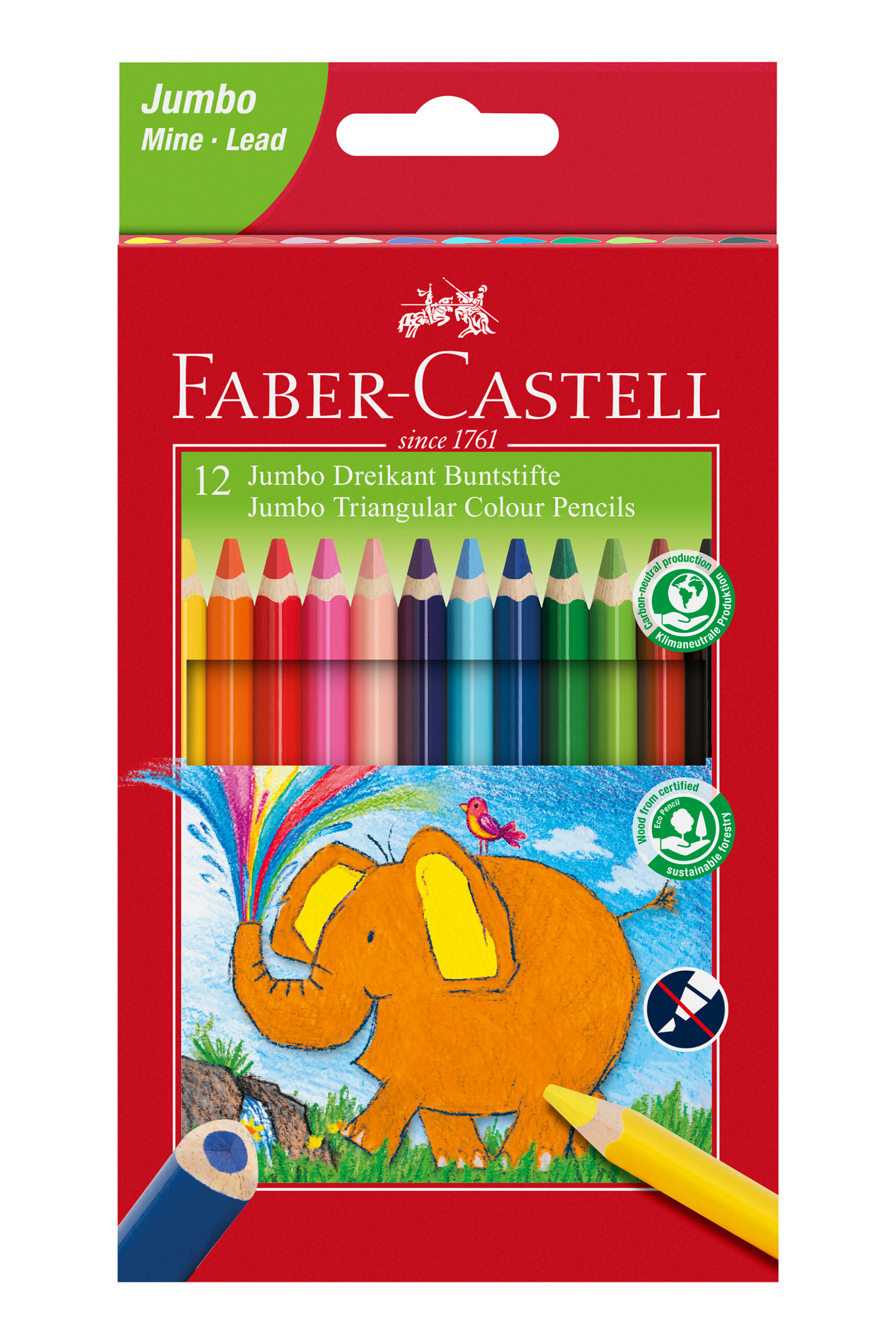 FABER-CASTELL Faber-Castell Ξυλομπογιά Jumbo σετ των 12 χρωμάτων - 077116501/