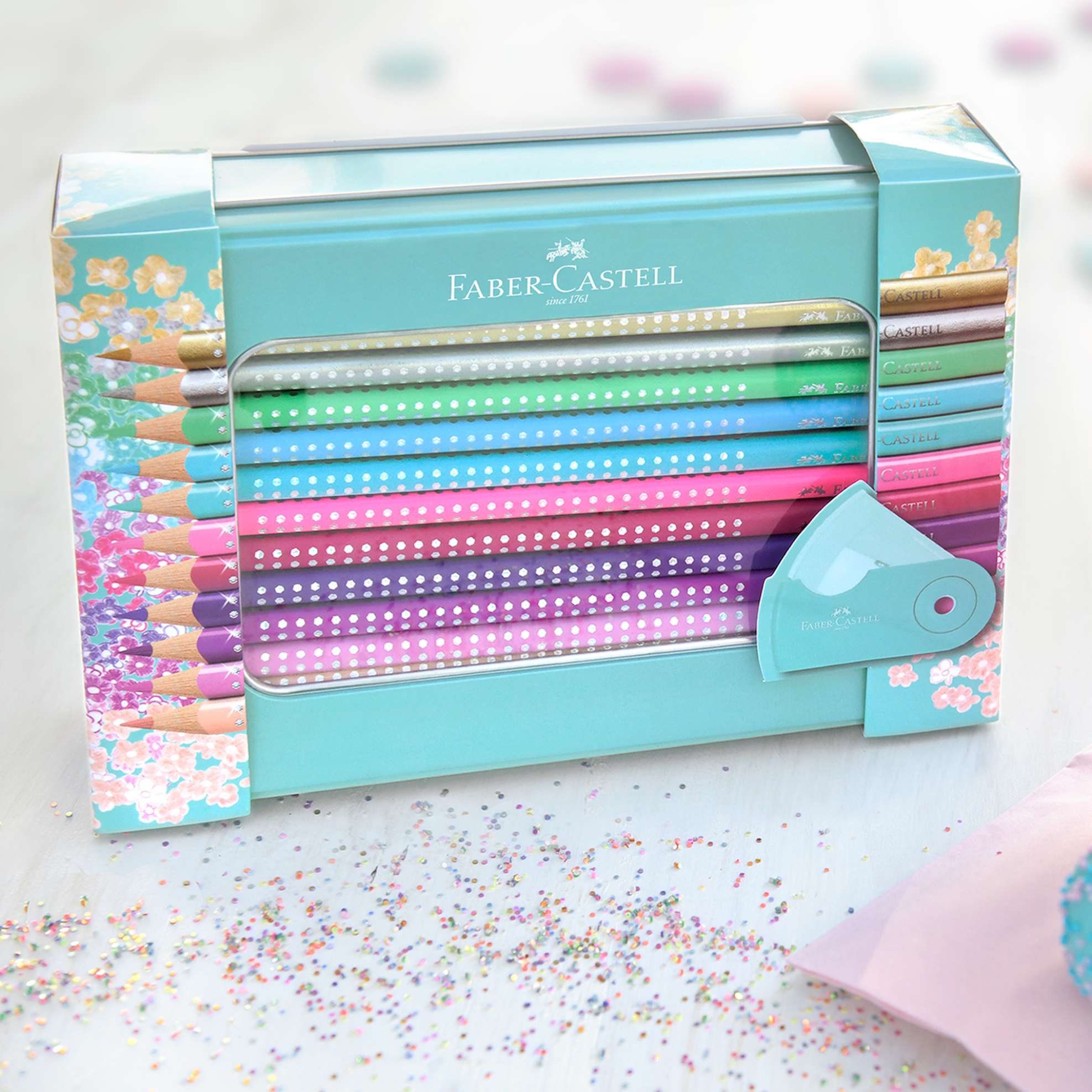 Faber-Castell Μεταλλική κασετίνα 20 ξυλομπογιές Sparkle - 077201641 φωτογραφία