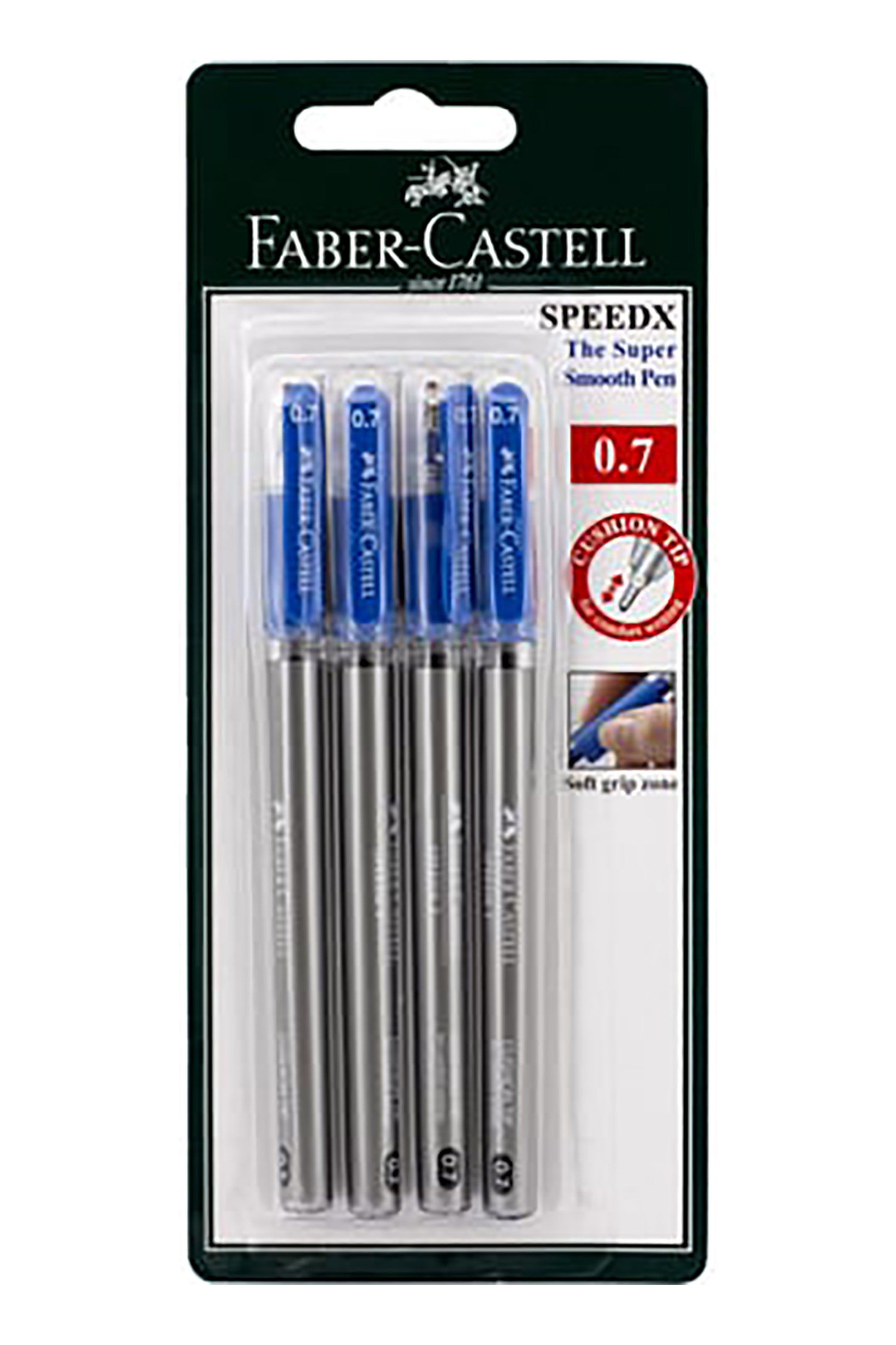 FABER-CASTELL Faber-Castell Blister 3+1 Στυλό Speedx Μπλε - 077546215