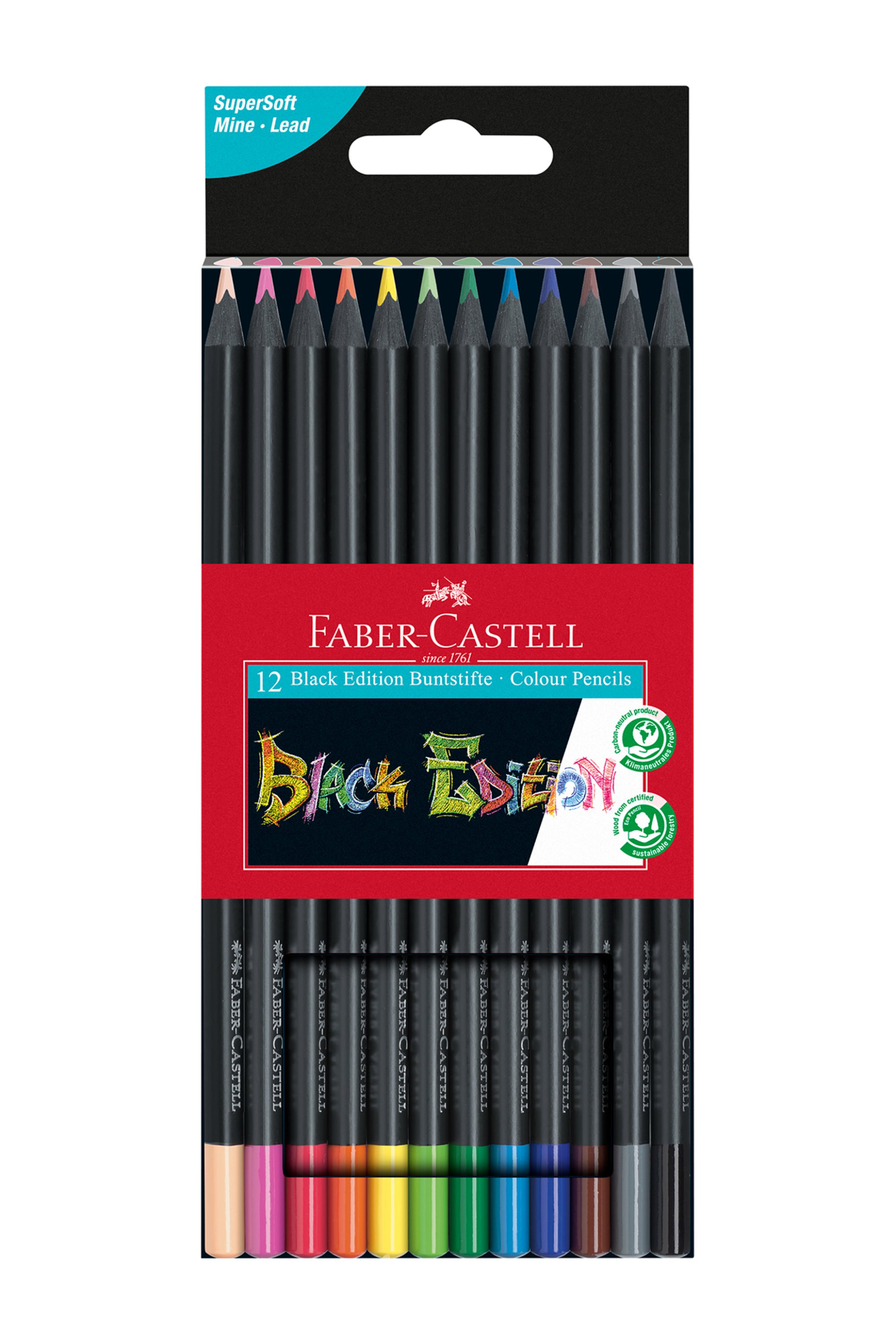 FABER-CASTELL Faber-Castell Ξυλομπογιές Black Edition Σετ 12 χρώματα - 077116412