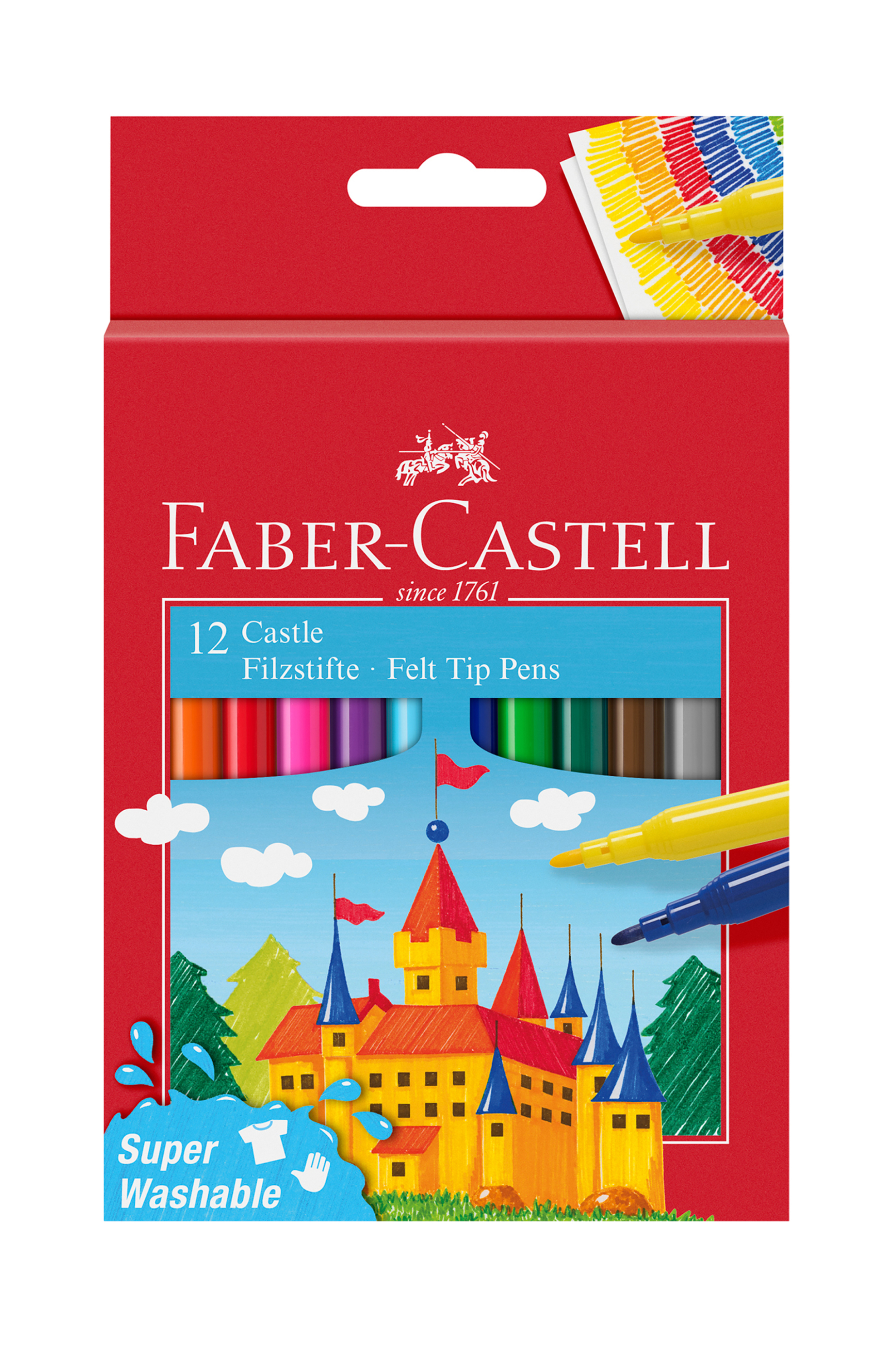 FABER-CASTELL Faber-Castell Μαρκαδόροι Σετ των 12 Super Washable - 077554201