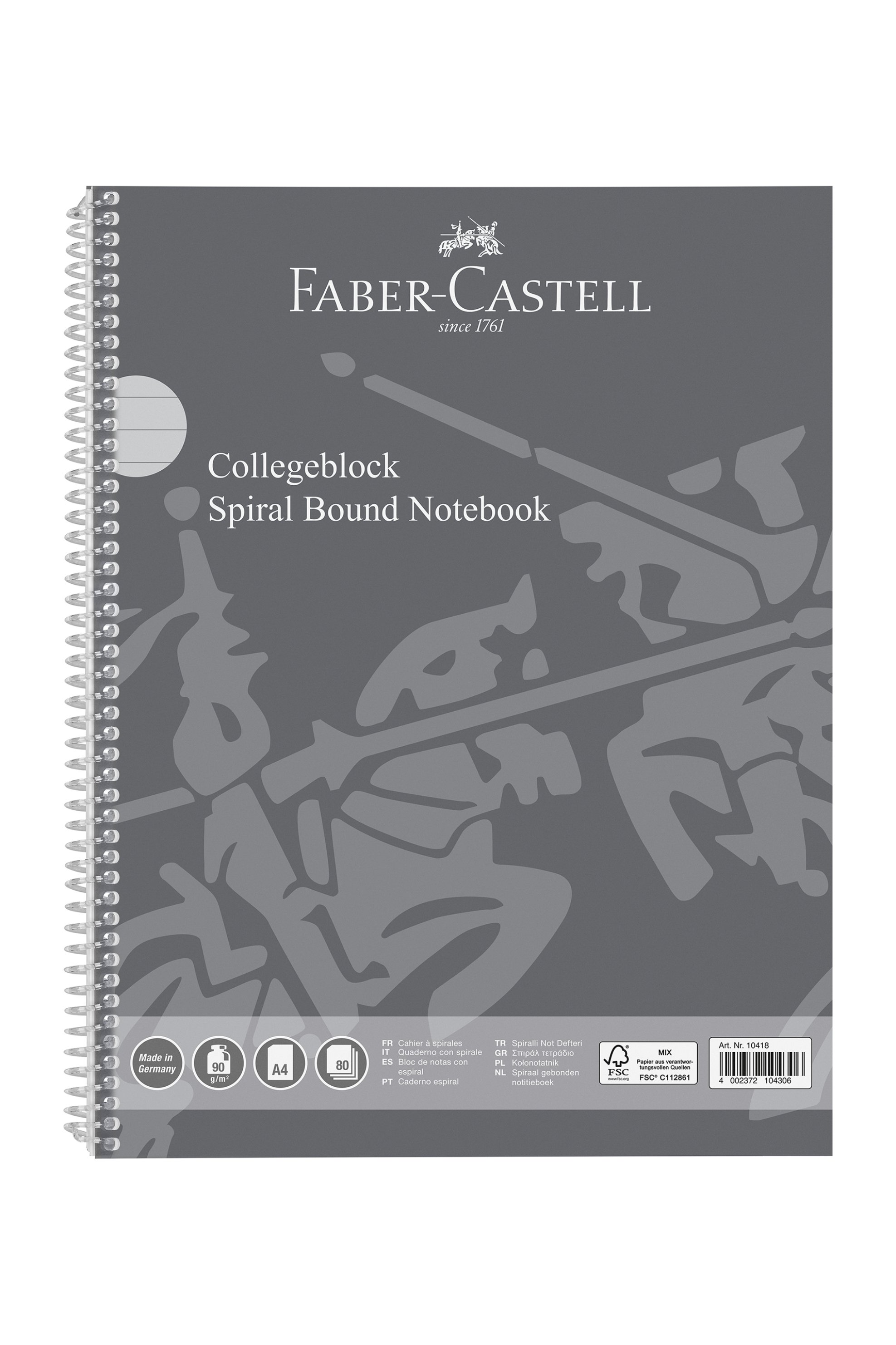 FABER-CASTELL Faber-Castell Σπιράλ τετράδιο A4 με γραμμές 80 φύλλα - 07770-010-418