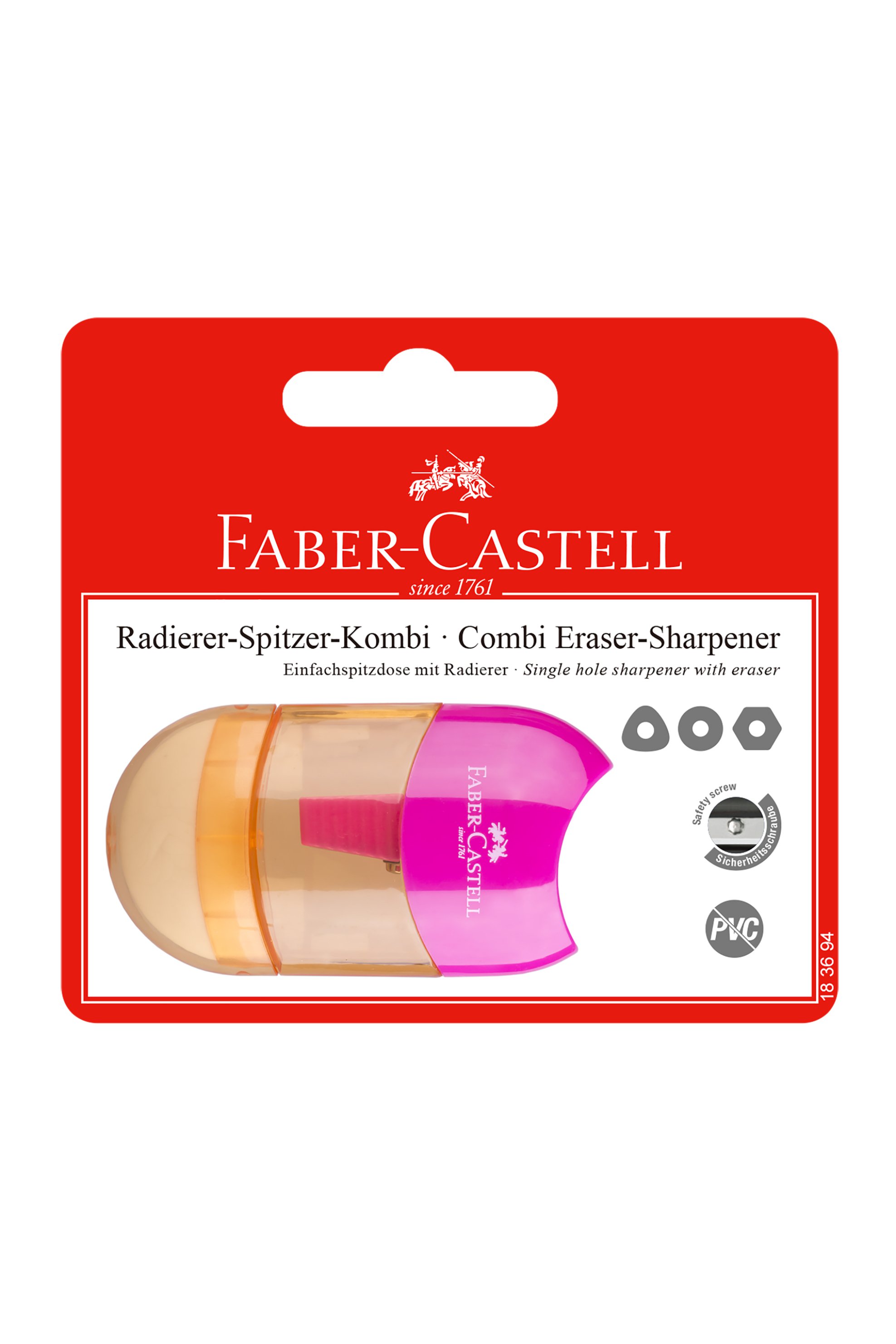 FABER-CASTELL Faber-Castell Blister ξύστρα Apple διπλή κόκκινο/μπλε - 077183597