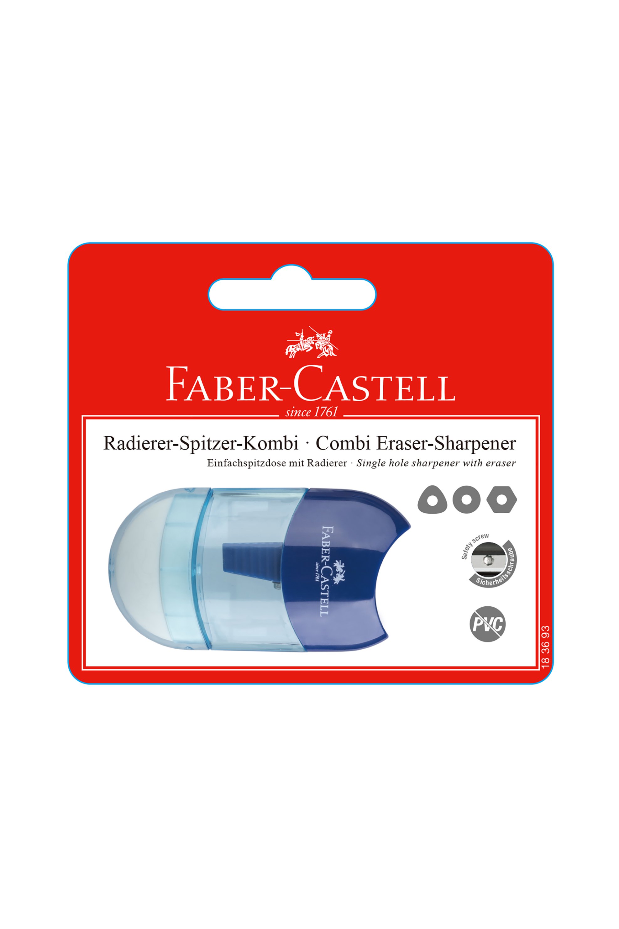 Faber-Castell Blister ξύστρα Apple διπλή κόκκινο/μπλε - 077183597 φωτογραφία