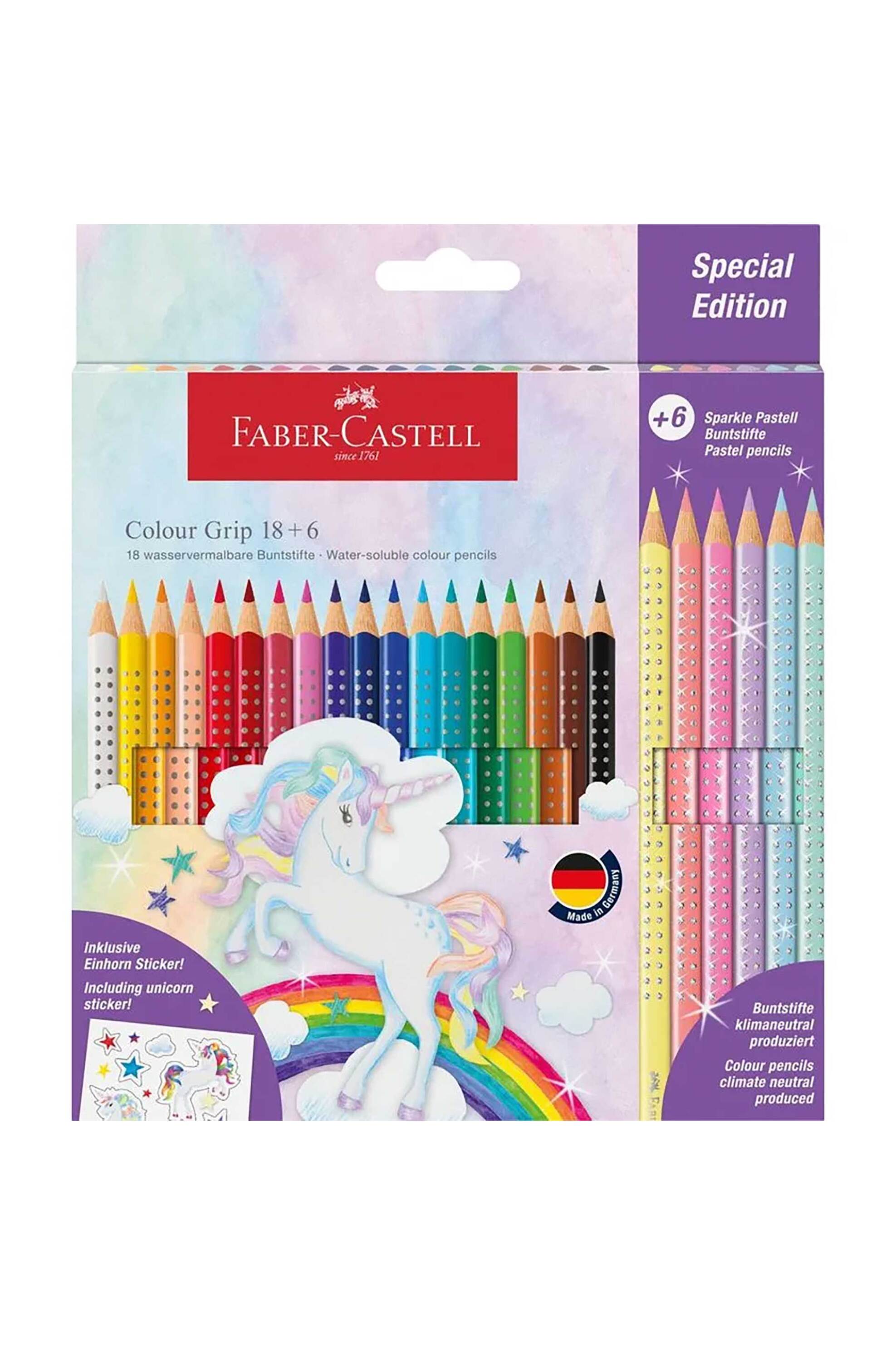 FABER-CASTELL Faber-Castell ξυλομπογιές "Unicorn Colour Grip" 18+6 χρωμάτων - 077201543