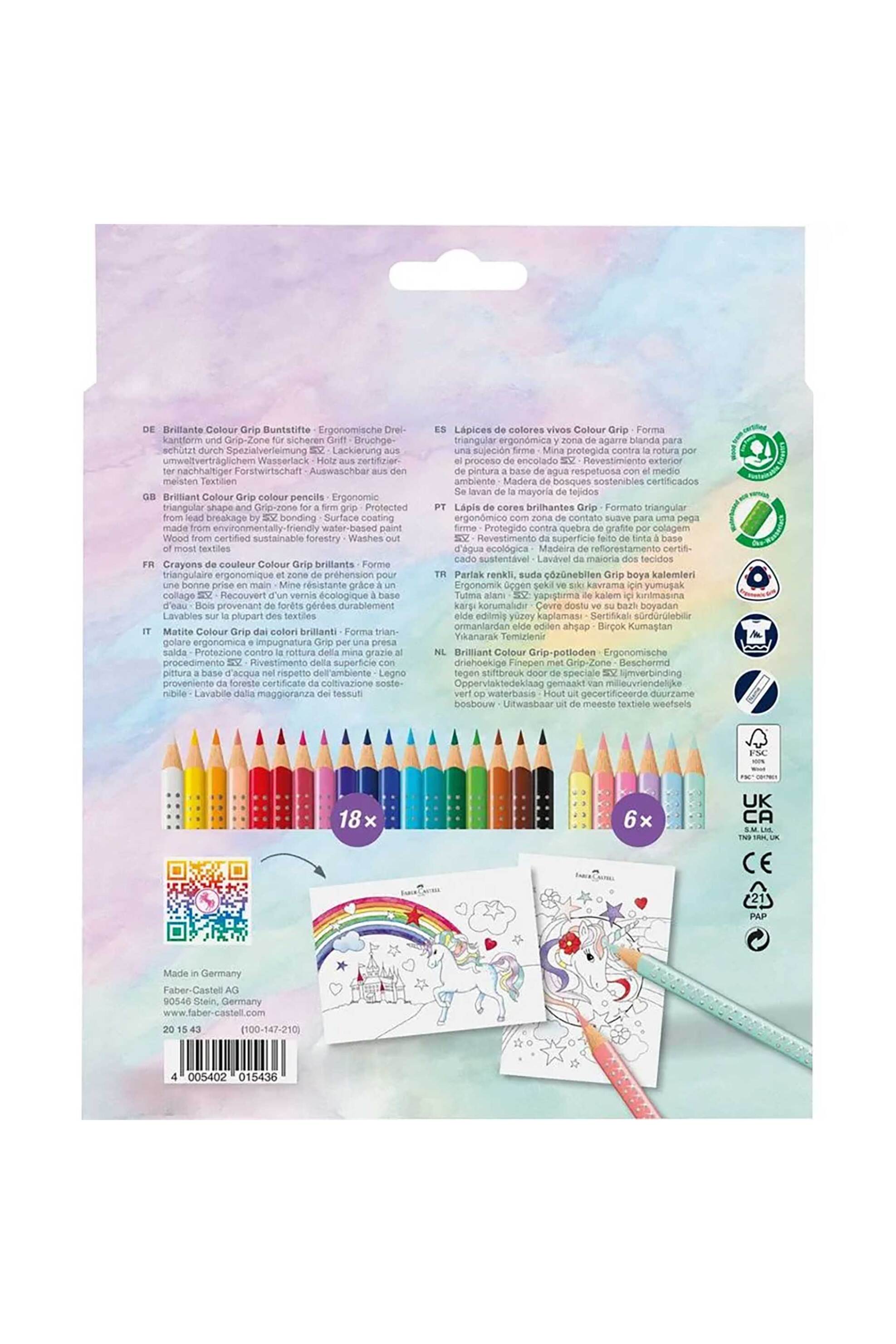 Faber-Castell ξυλομπογιές "Unicorn Colour Grip" 18+6 χρωμάτων - 077201543 φωτογραφία