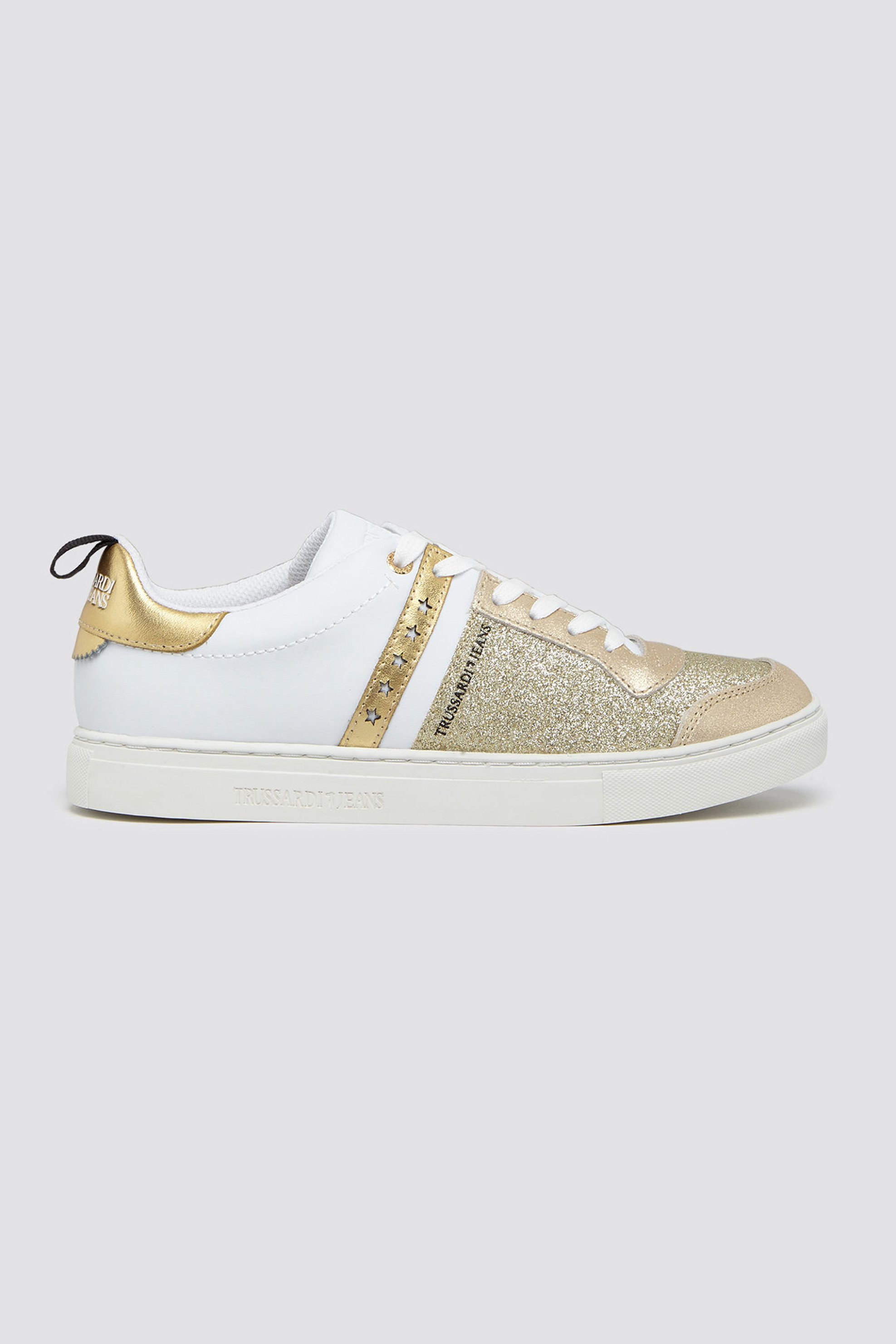  Trussardi Jeans γυναικεία δερμάτινα sneakers με glitter - 79A00253-9Y099999 Χρυσό 2025