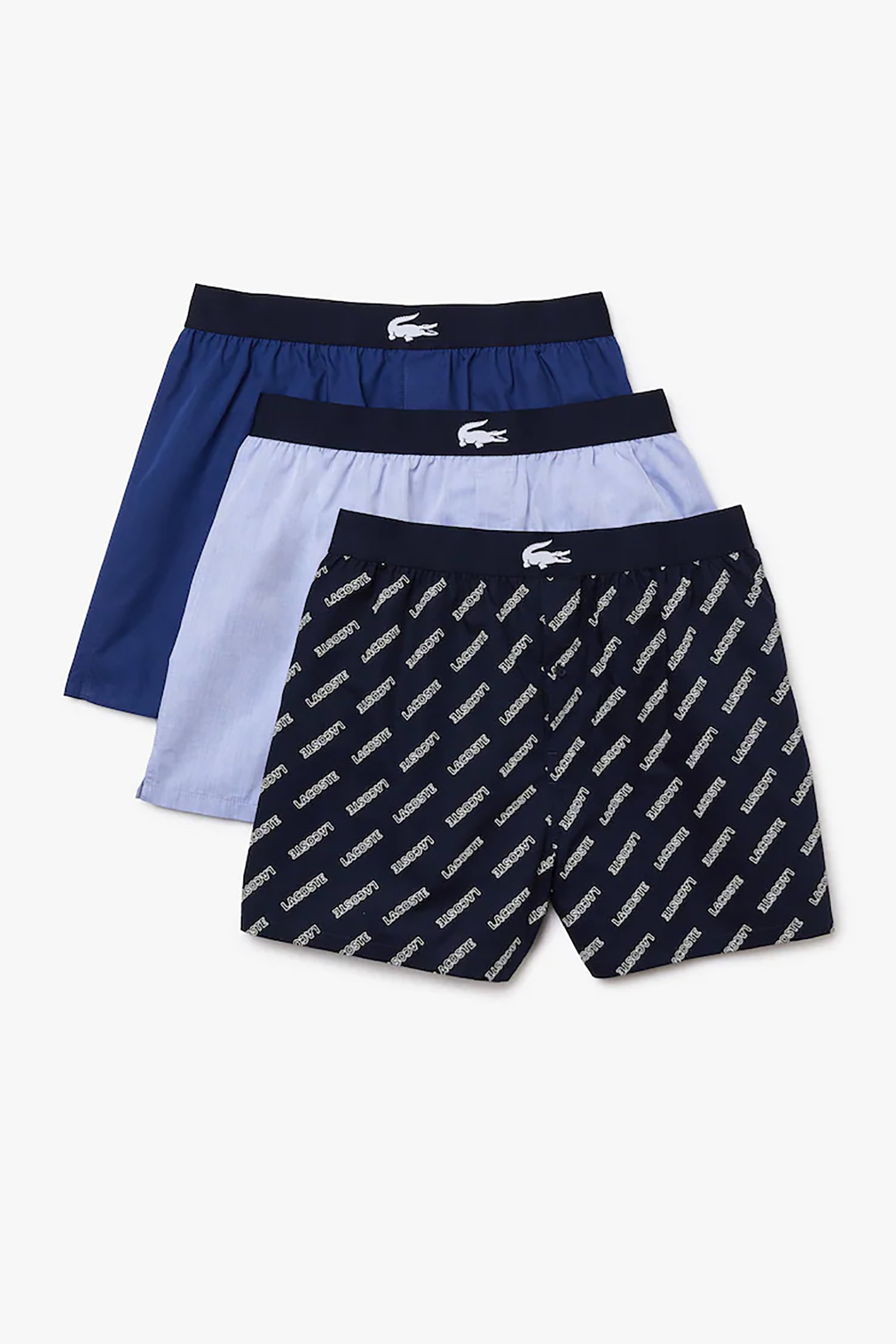 LACOSTE Lacoste ανδρικό σετ εσωρούχων boxer με λογότυπο (3 τεμάχια) - 7H1755 Μπλε