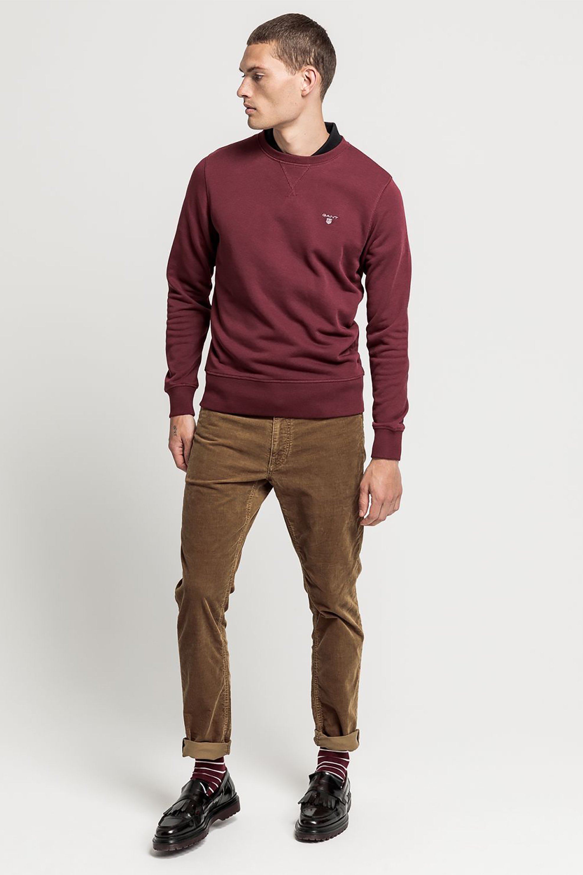 GANT Gant ανδρικό κοτλέ παντελόνι Slim Fit Cord 34L - 1000188 Λαδί