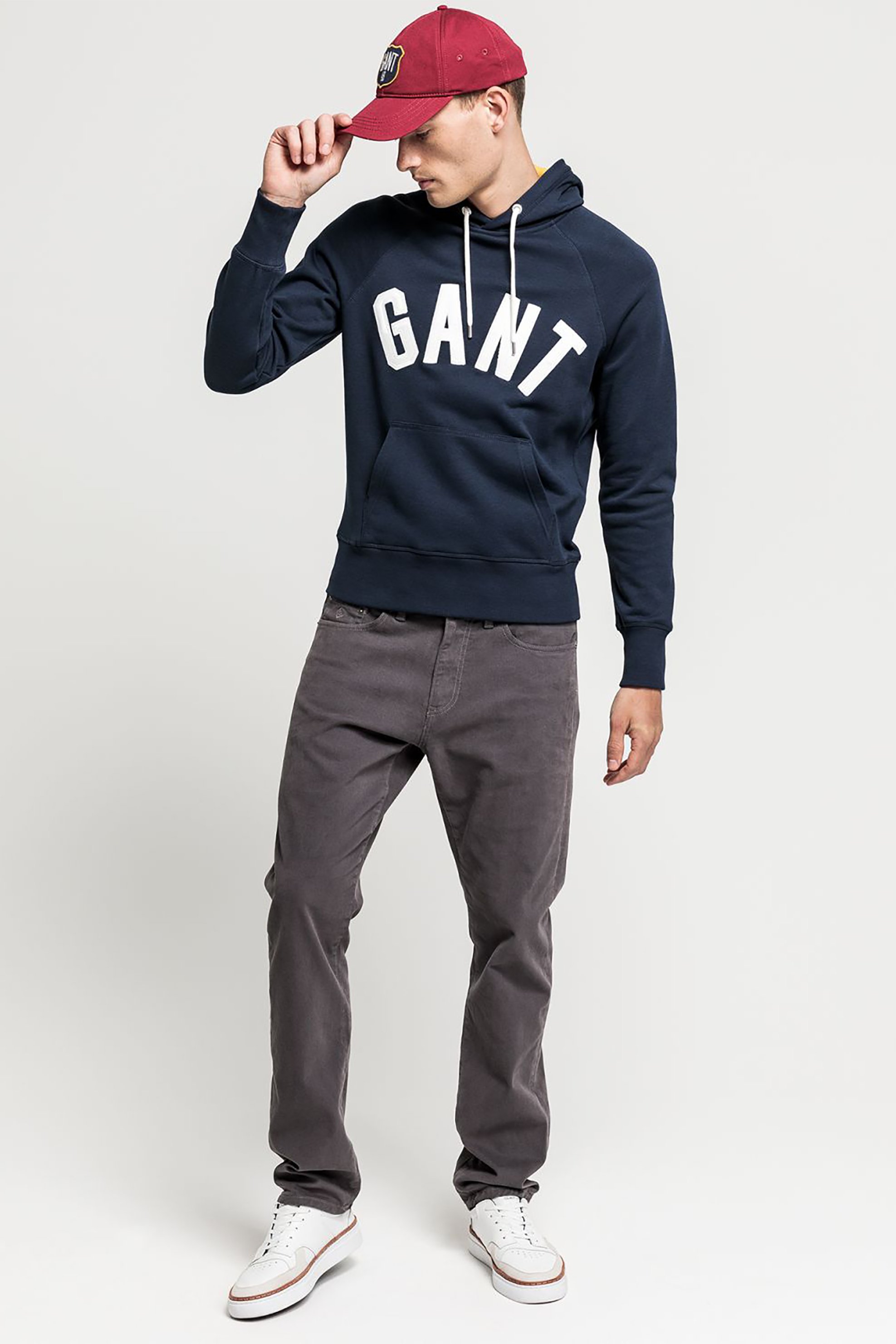 GANT Gant ανδρικό τζην παντελόνι Regular Fit Soft Twill 34L - 1000229 Γκρι