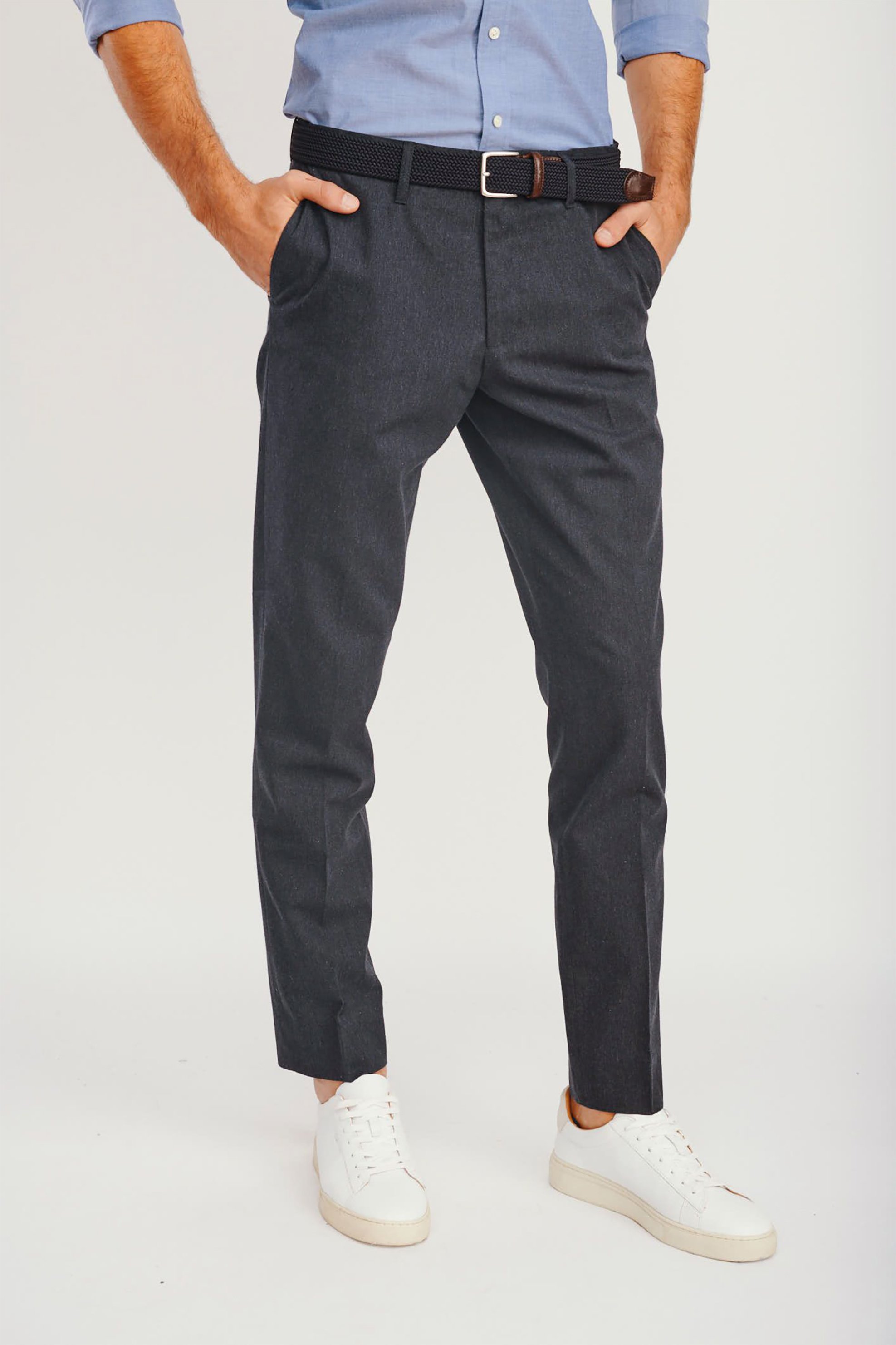 GANT Gant ανδρικό μάλλινο chino παντελόνι μελανζέ "Slacks" - 1505056 Ανθρακί