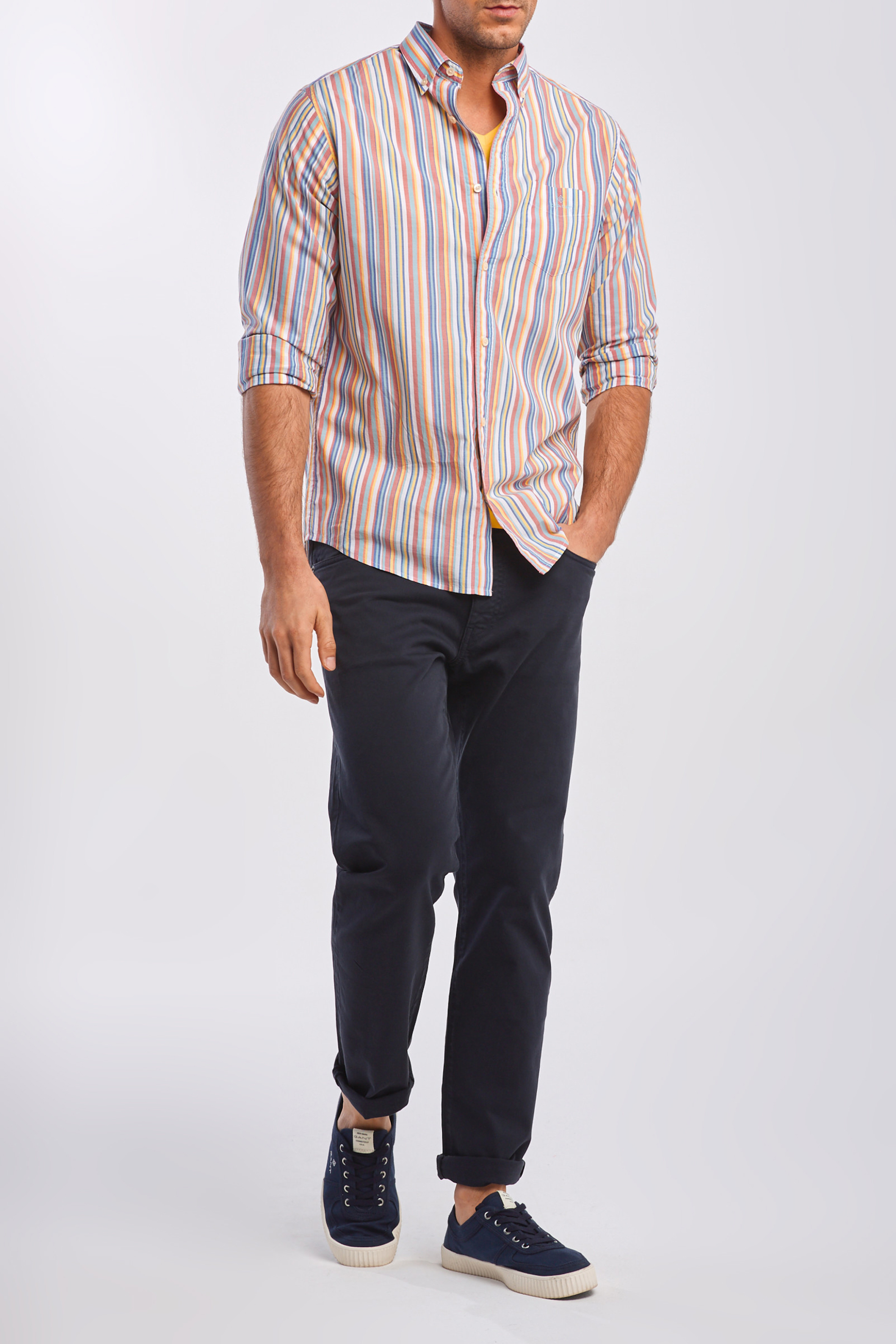 Gant ανδρικό ριγέ πουκάμισο Oxford Regular Fit - 3026430 Βεραμάν φωτογραφία