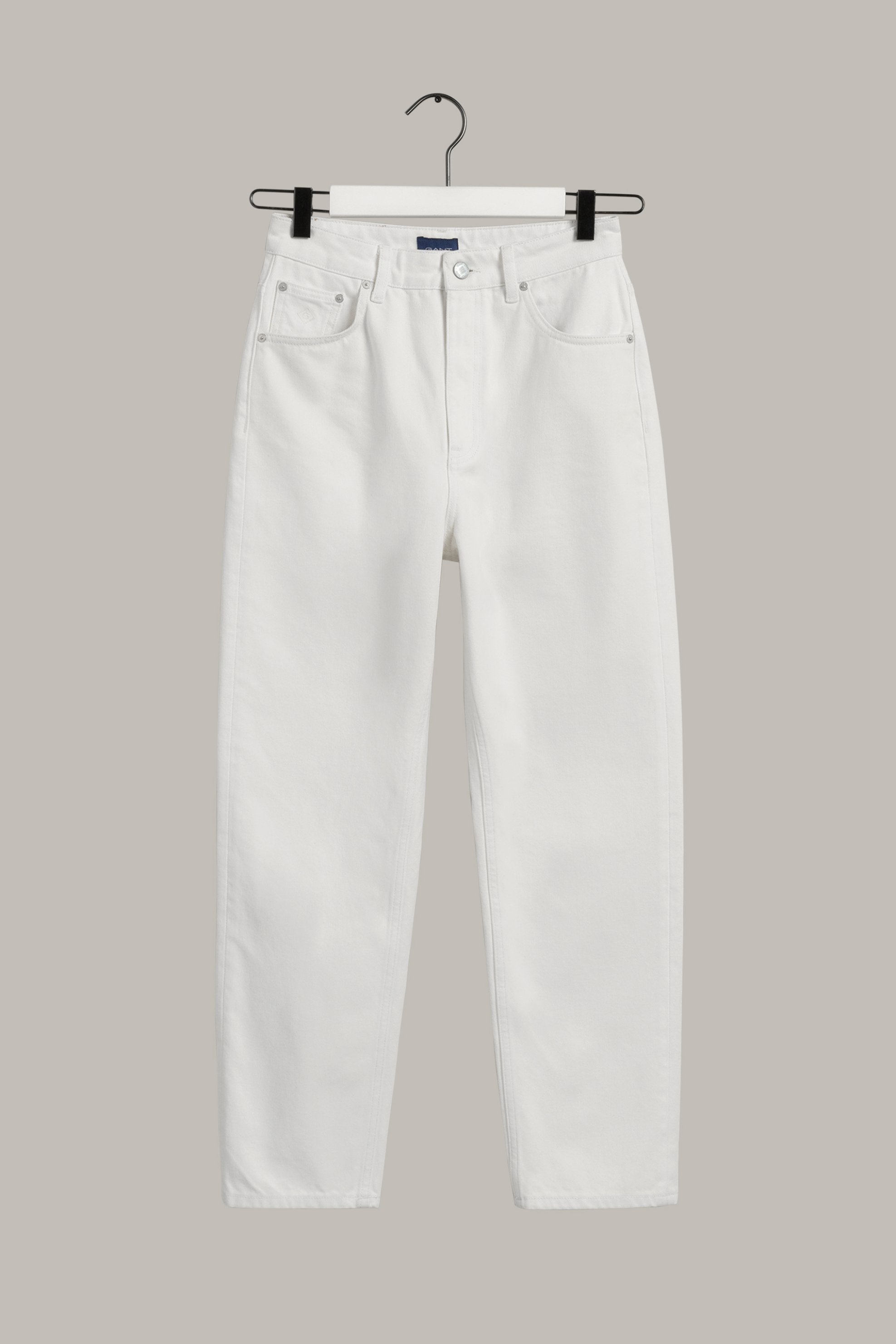 GANT Gant γυναικείο τζην παντελόνι ψηλόμεσο cropped Straight Fit - 4100157 Λευκό 2025