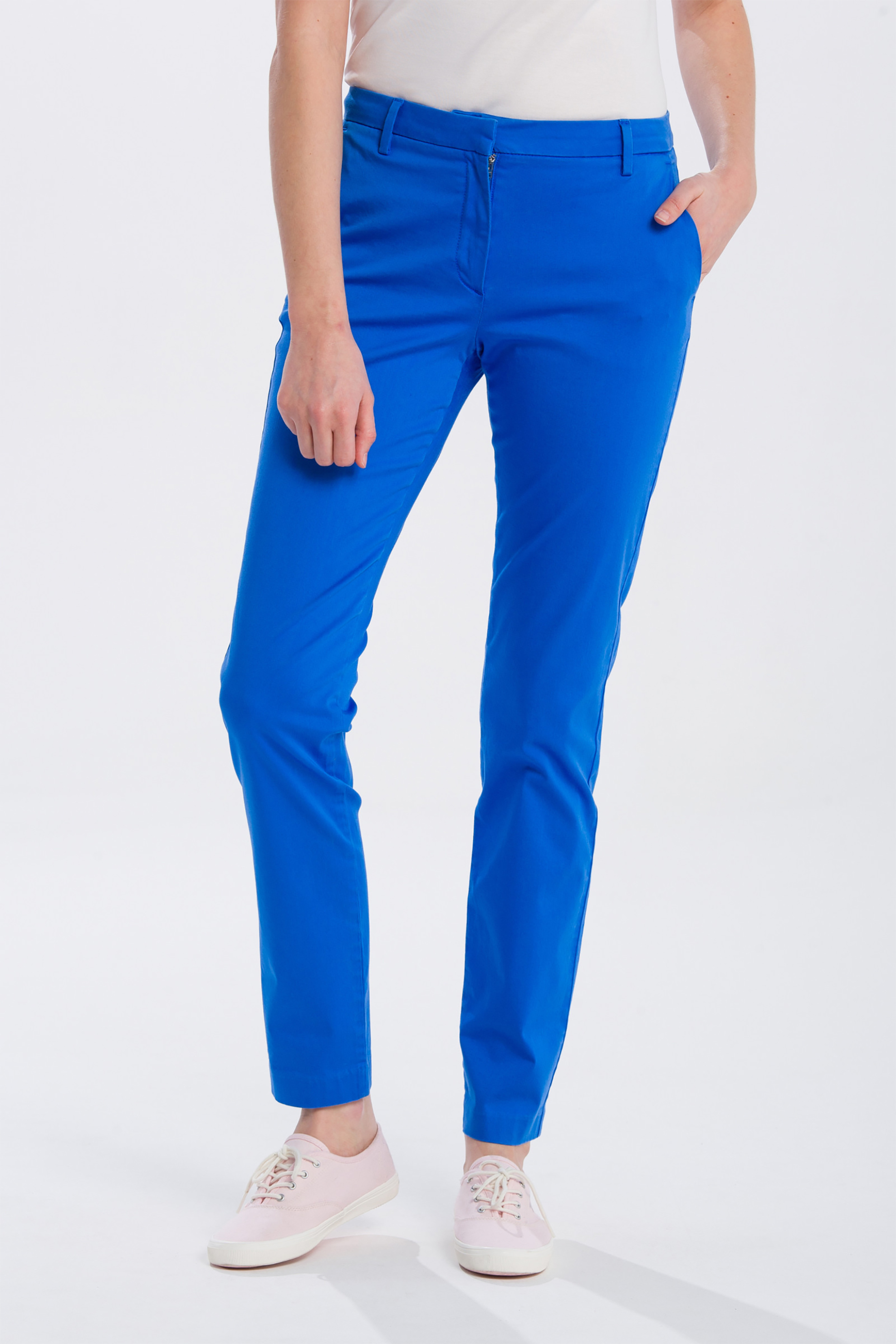 GANT Gant γυναικείο παντελόνι chino cropped - 4150077 Μπλε Ηλεκτρίκ 2025