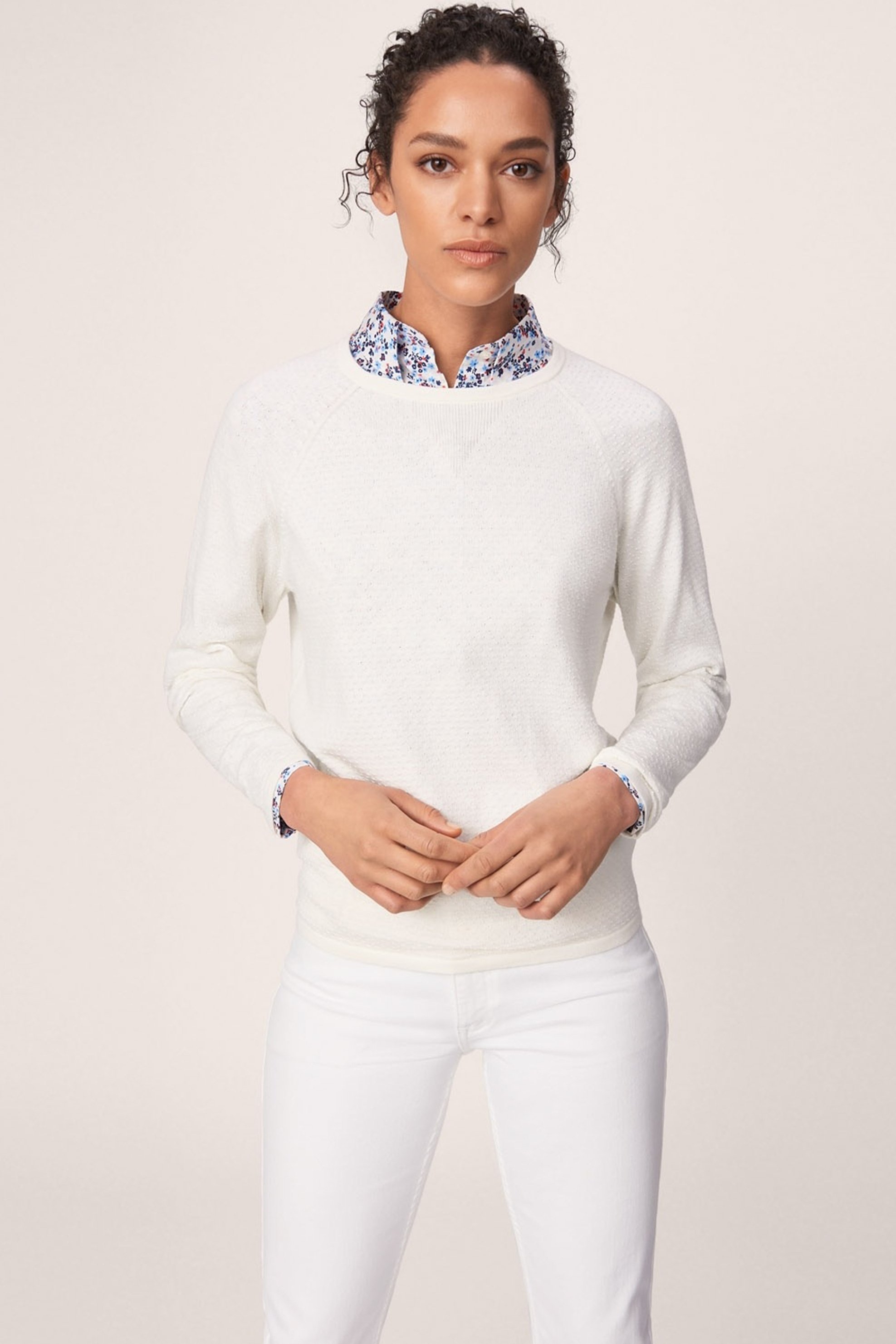 GANT Gant γυναικείο φούτερ μονόχρωμο Relaxed cashmere mix sweater - 4801075 Λευκό 2025