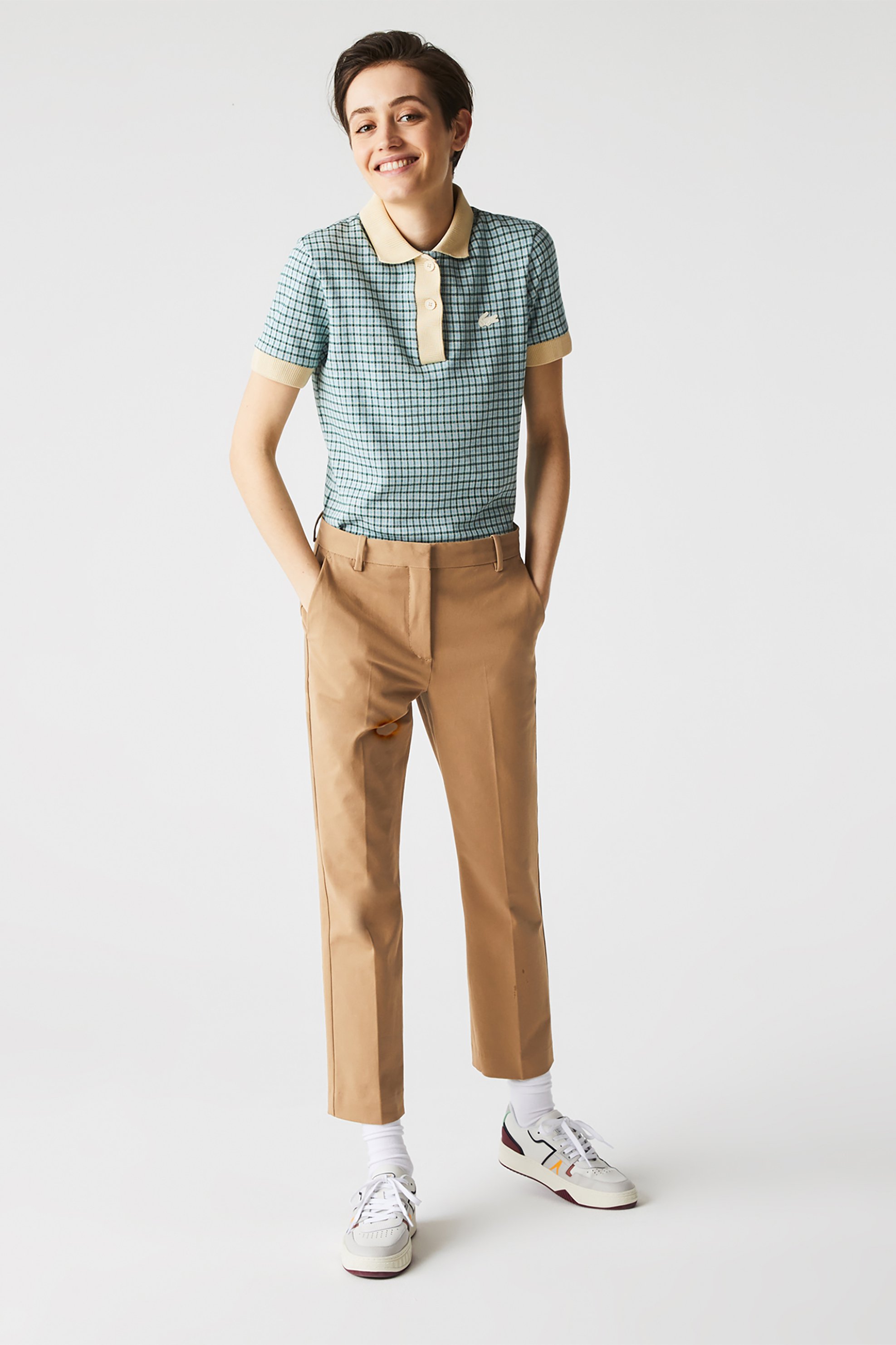 Lacoste Lacoste γυναικείο παντελόνι chino cropped - HF4531 Ταμπά 2025