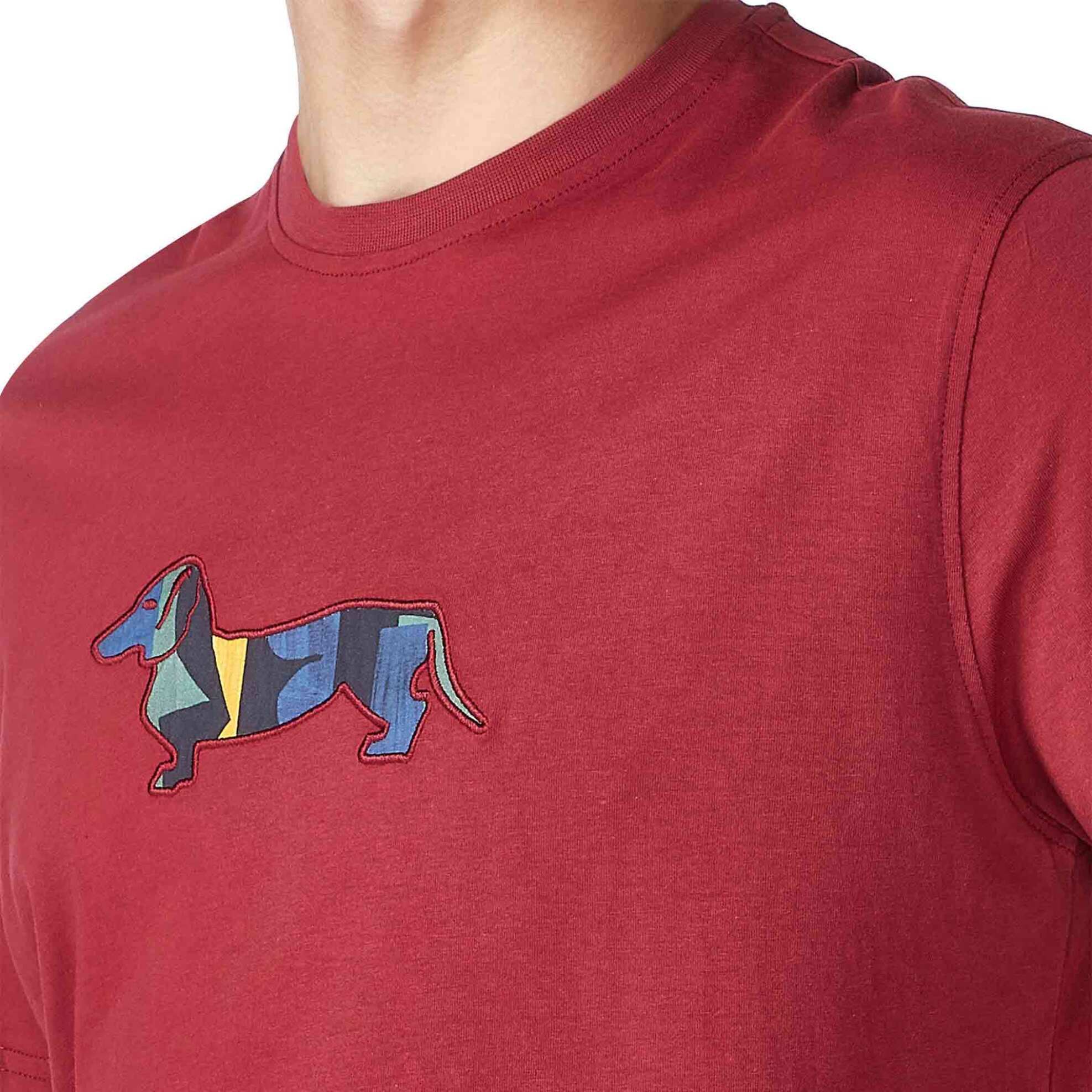 Harmont & Blaine ανδρικό T-shirt με colorful dachshund print - IRK003021223R Μπορντό φωτογραφία