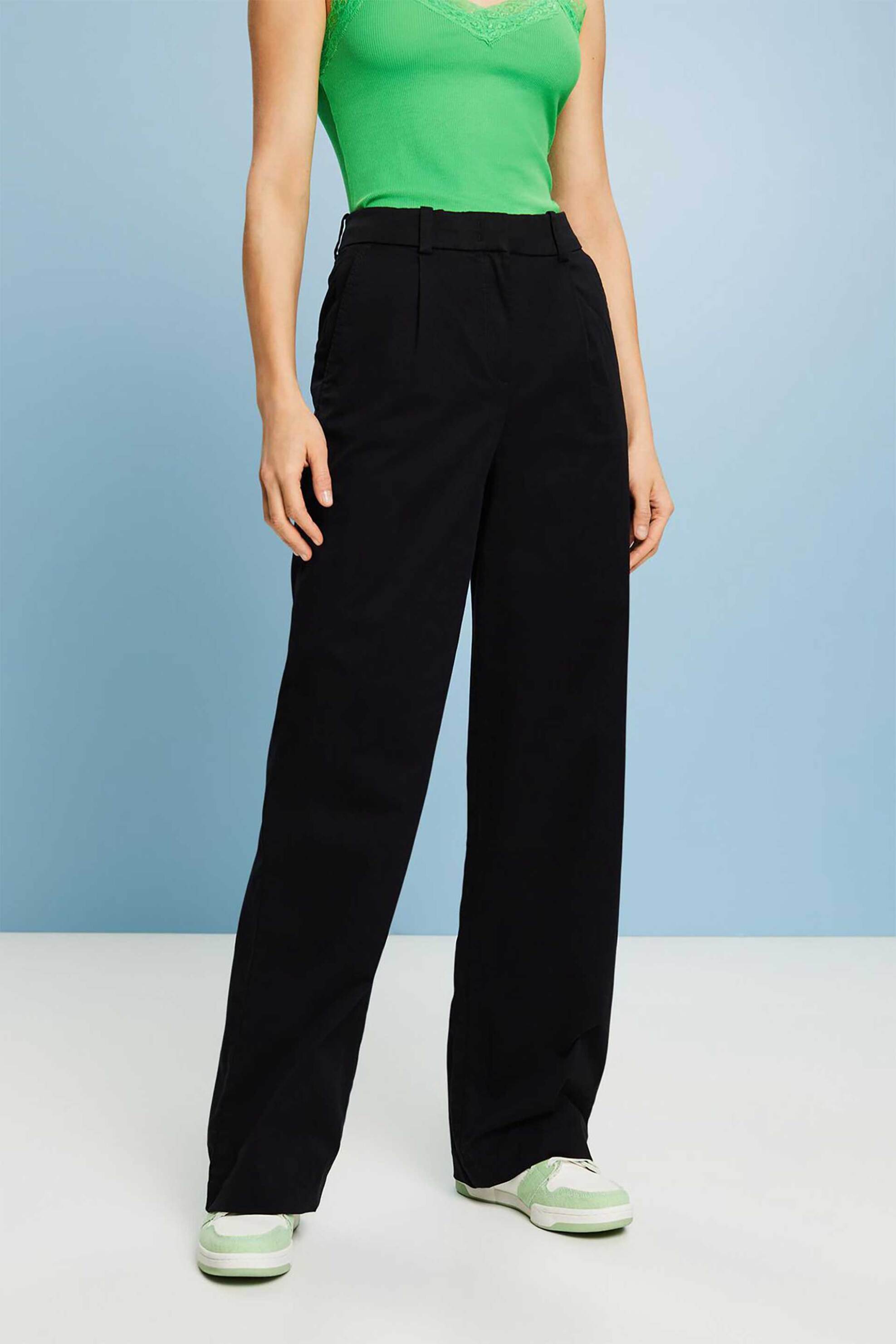 Esprit γυναικείο chino παντελόνι Wide Leg (32L) - 014EE1B309 Μαύρο φωτογραφία