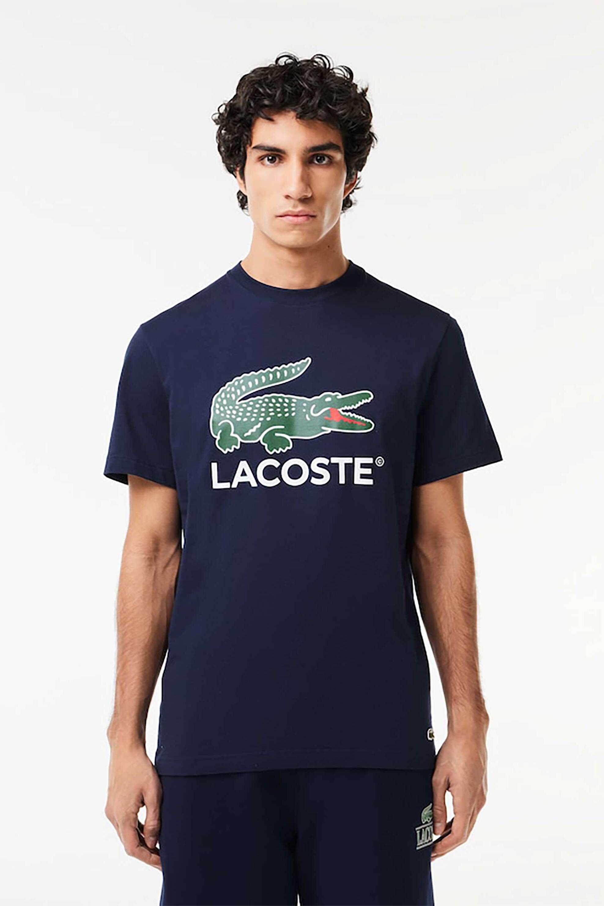 LACOSTE Lacoste ανδρικό T-shirt με logo print Regular Fit - TH1285 Μπλε Σκούρο