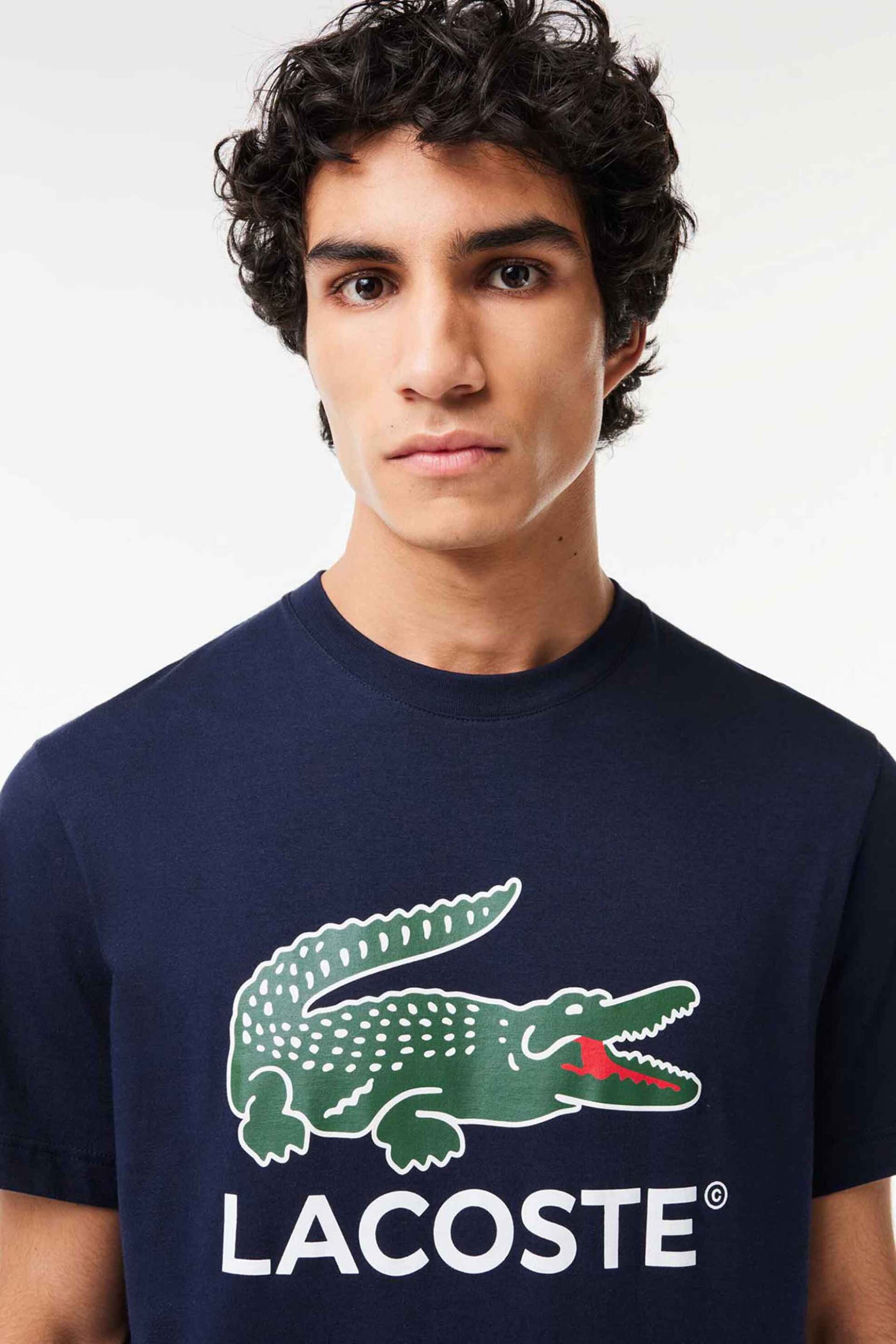 Lacoste ανδρικό T-shirt με logo print Regular Fit - TH1285 Μπλε Σκούρο φωτογραφία