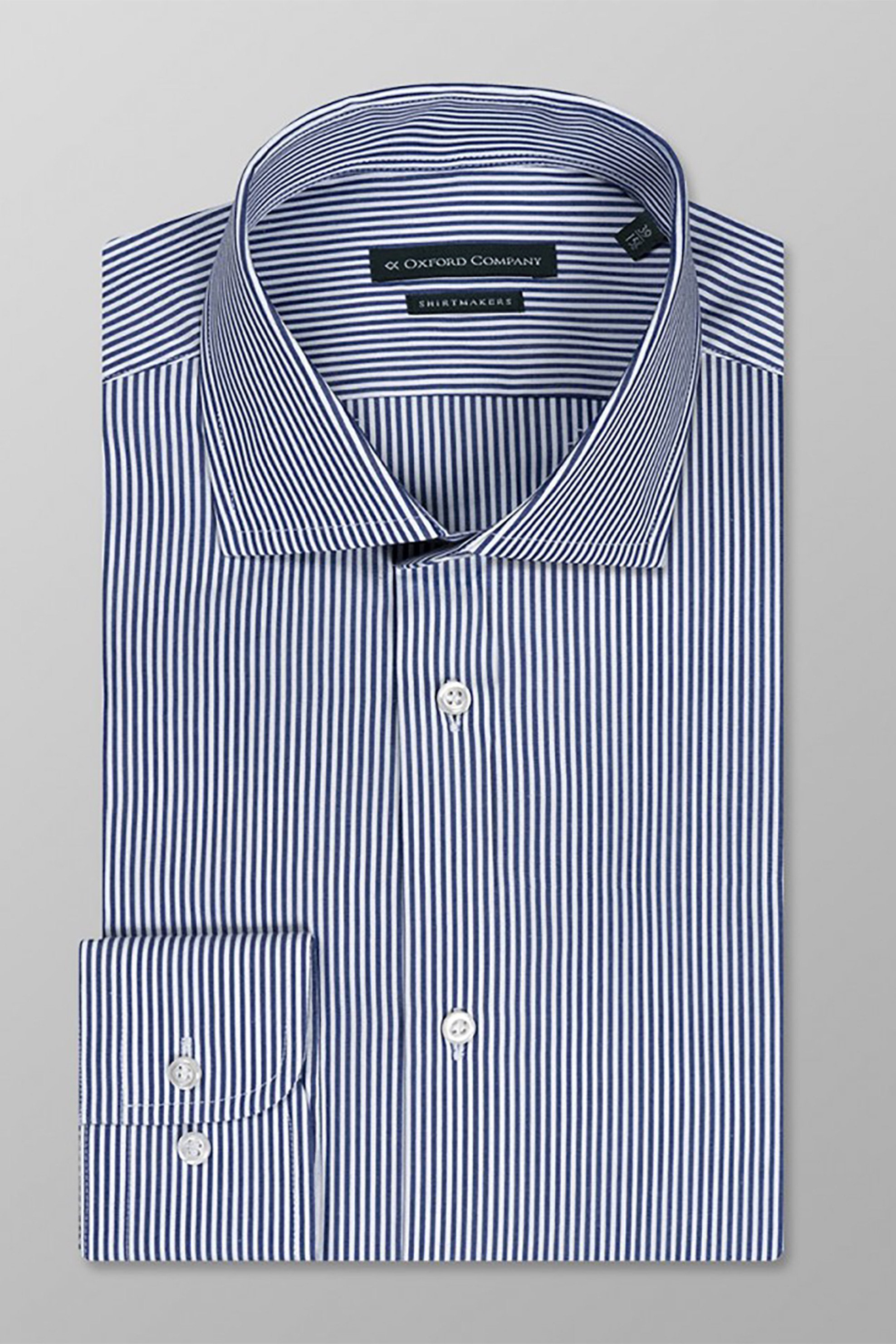 OXFORD COMPANY Oxford Company ανδρικό πουκάμισο με ριγέ σχέδιο Regular Fit "Club" - M220NRS20.01 Λευκό - Μπλε