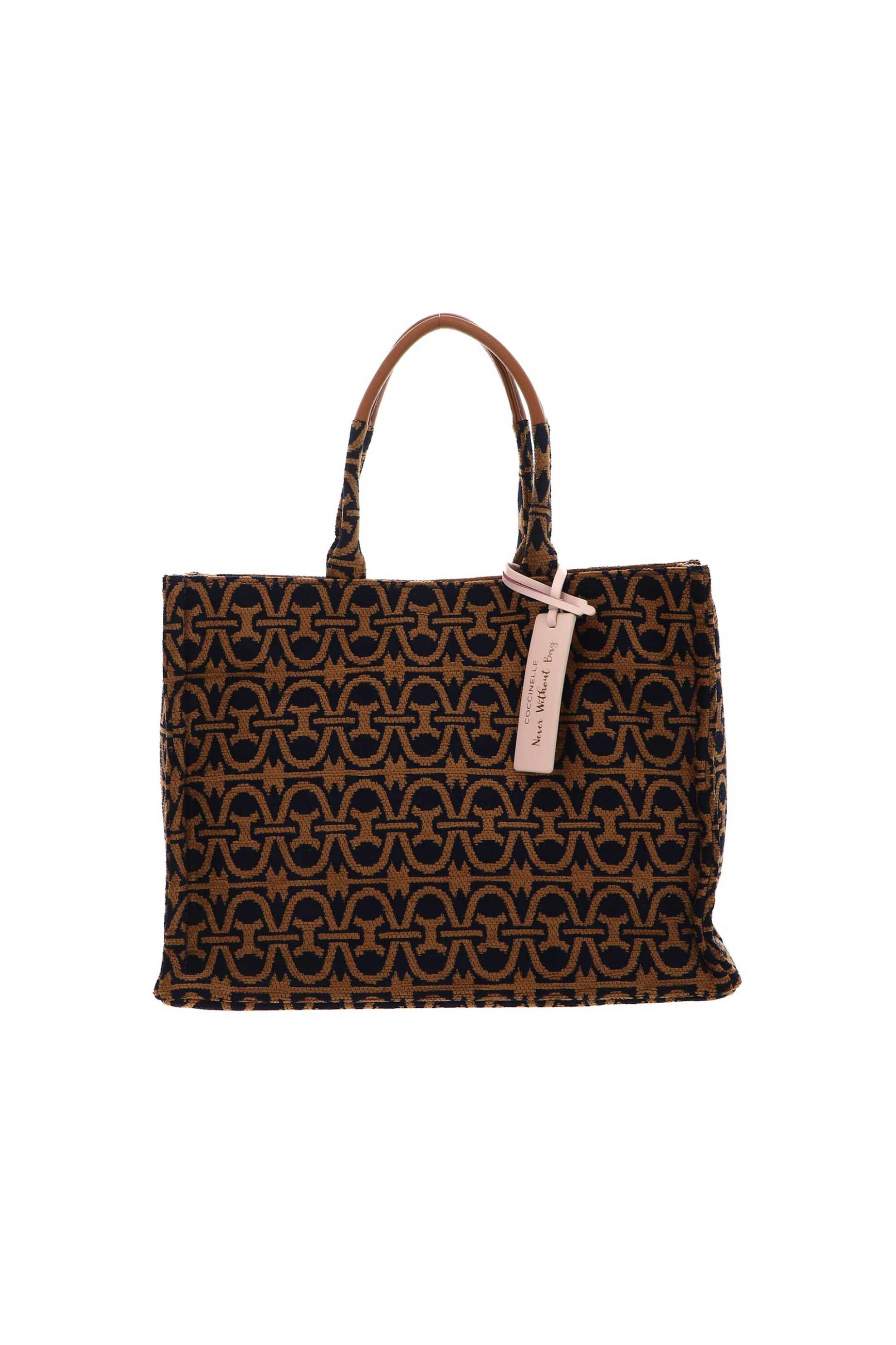 Coccinelle Coccinelle γυναικεία τσάντα shopper με all-over print και logo label - E1RGO-180101 Καφέ 2025