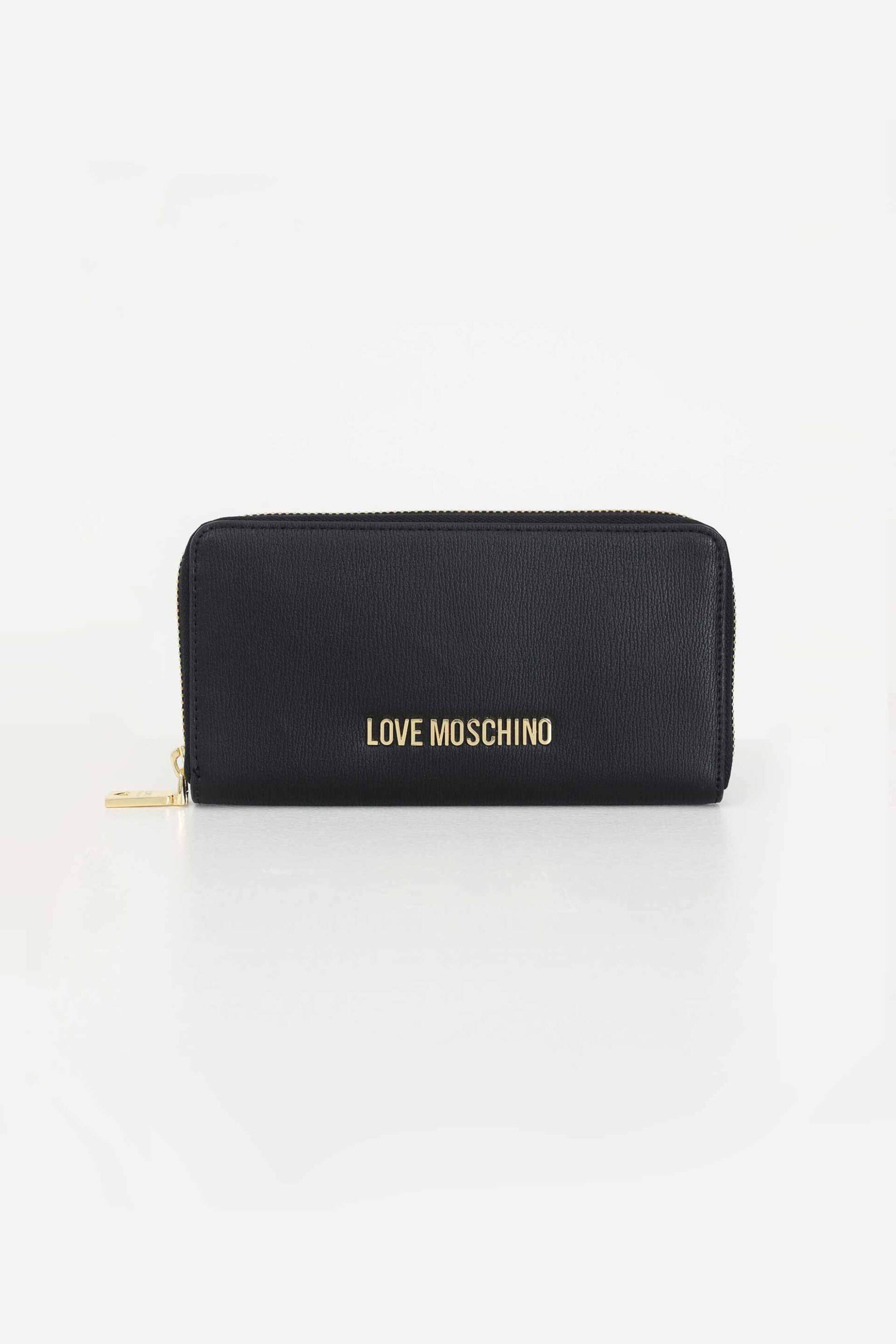 LOVE MOSCHINO Love Moschino γυναικείο πορτοφόλι μονόχρωμο με μεταλλικό λογότυπο - JC5700PP1LLD0 Μαύρο