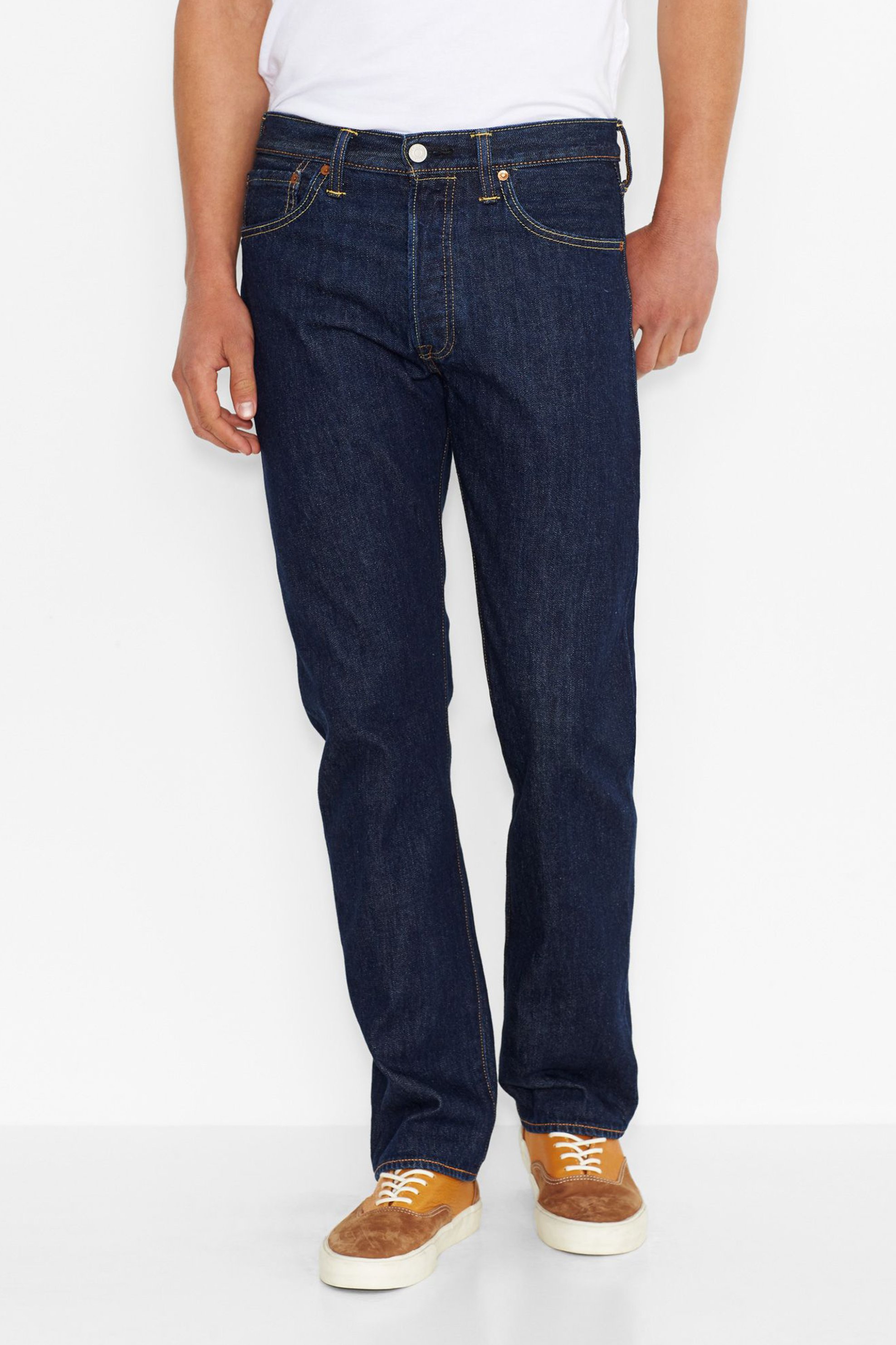 LEVI'S Levi's® ανδρικό τζην παντελόνι 501® Original Fit (34L) - 0050101-01-34 Μπλε Σκούρο