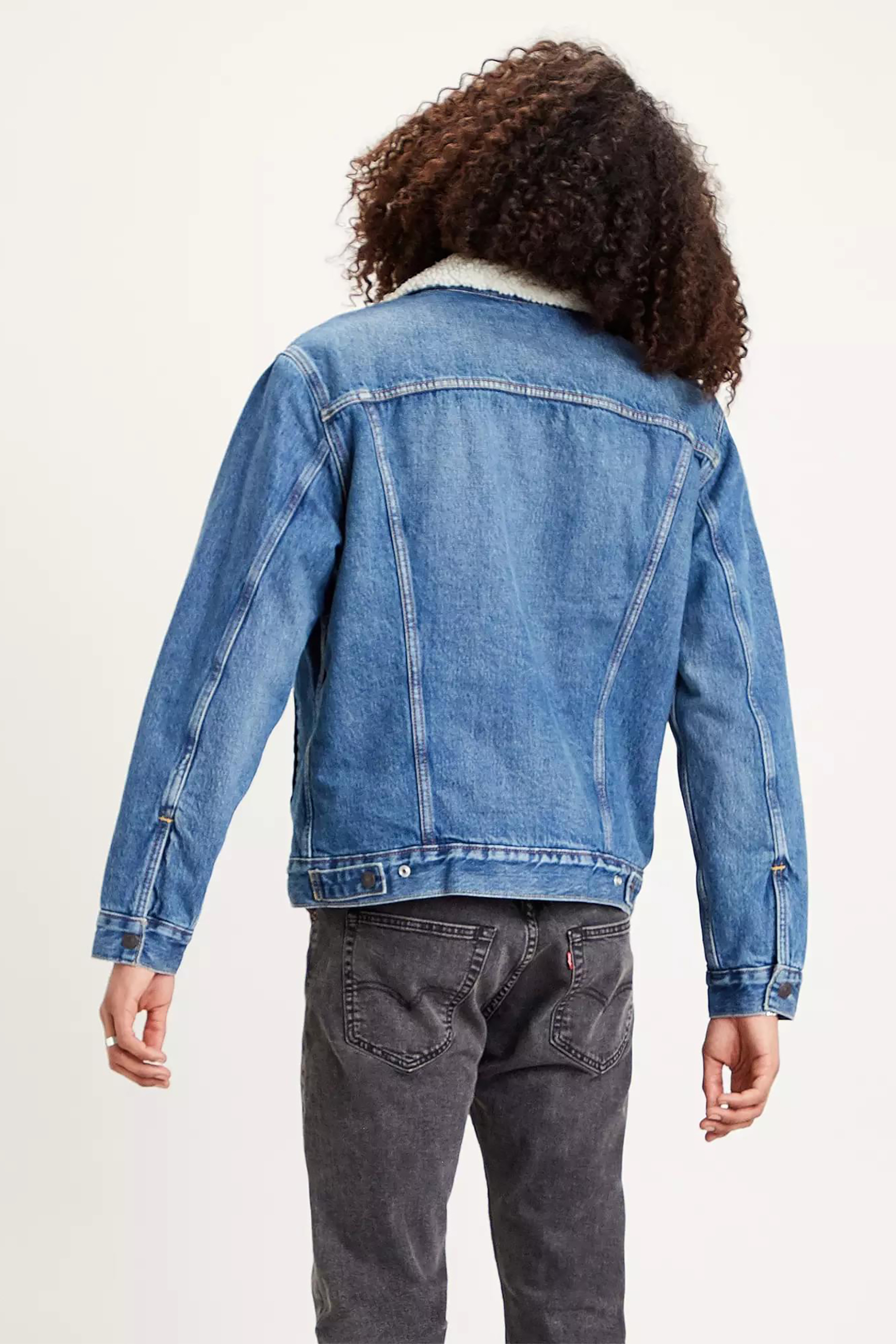 Levi's ανδρικό denim jacket με γούνα "Type III Sherpa Trucker" - 1636501-28 Μπλε φωτογραφία