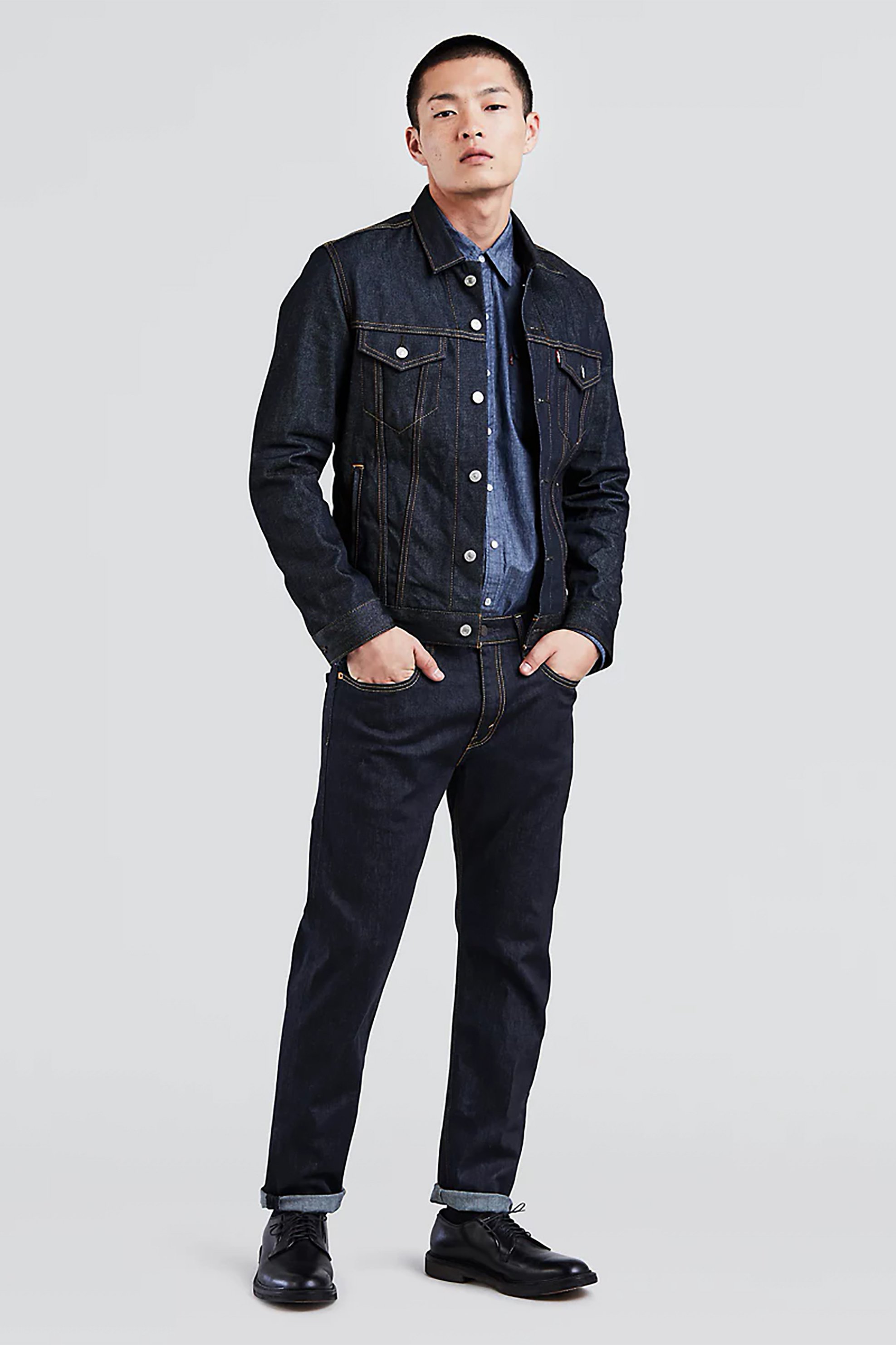 LEVI'S Levi's® ανδρικό τζην παντελόνι 502™ Tapered Fit (32 L) - 2950702-80-32 Μπλε Σκούρο