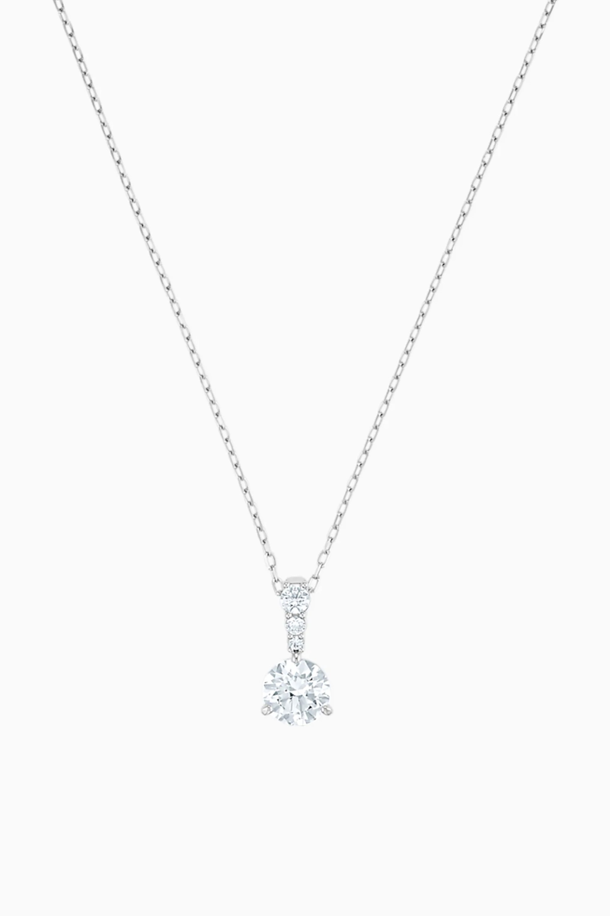  Swarovski Solitaire Pendant, White, Rhodium plated - 5472635 2025