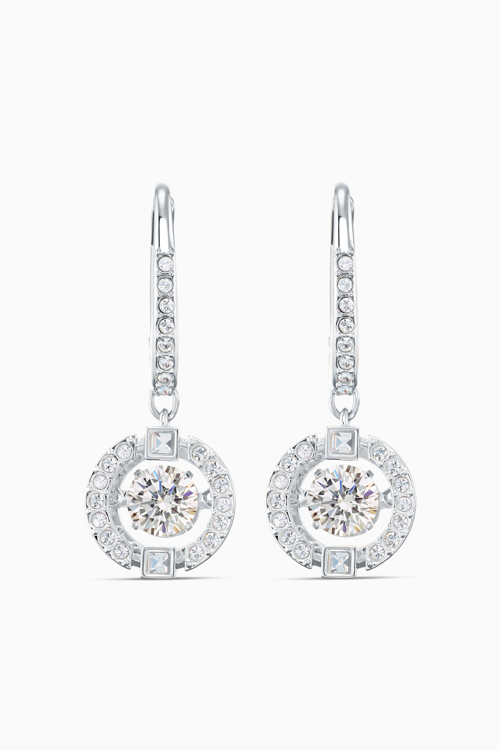 Swarovski Sparkling Dance Pierced Earrings, White, Rhodium plated - 5504652 φωτογραφία