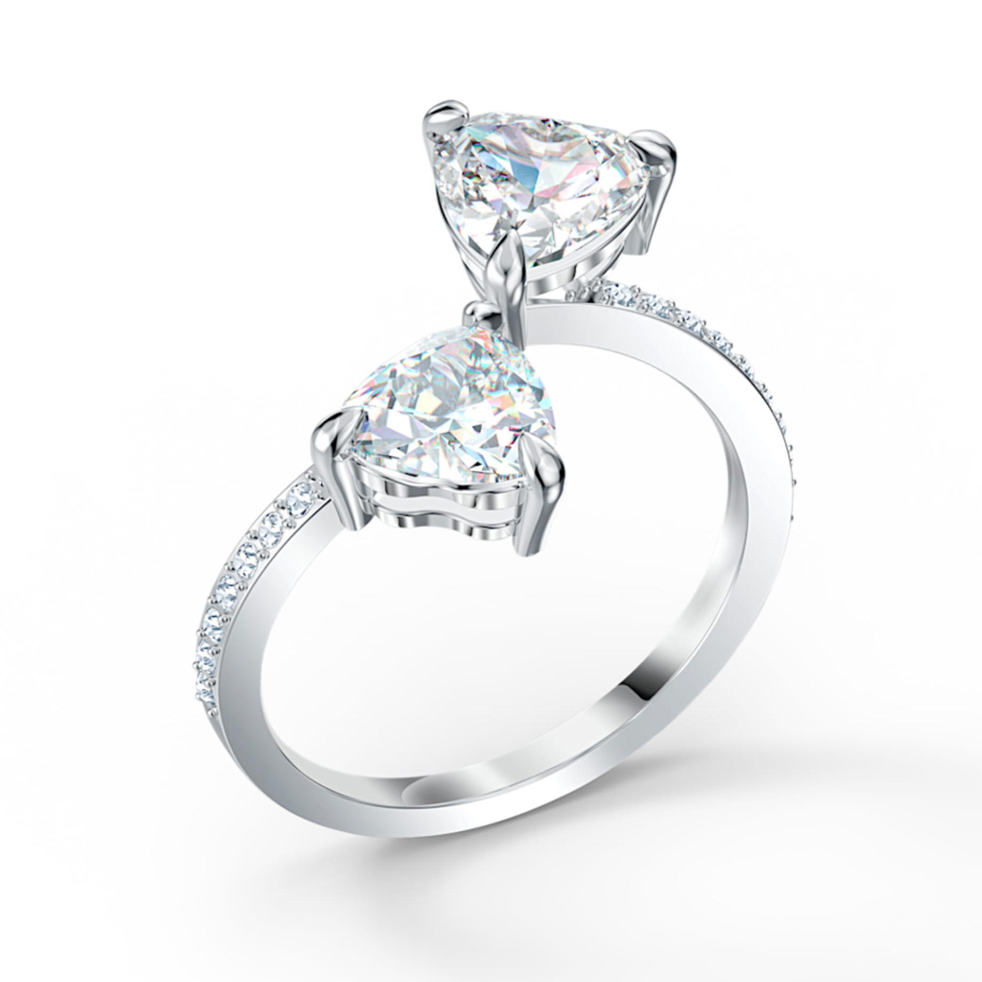 Swarovski Attract Soul Ring Heart, White, Rhodium Plated - 5512854 φωτογραφία