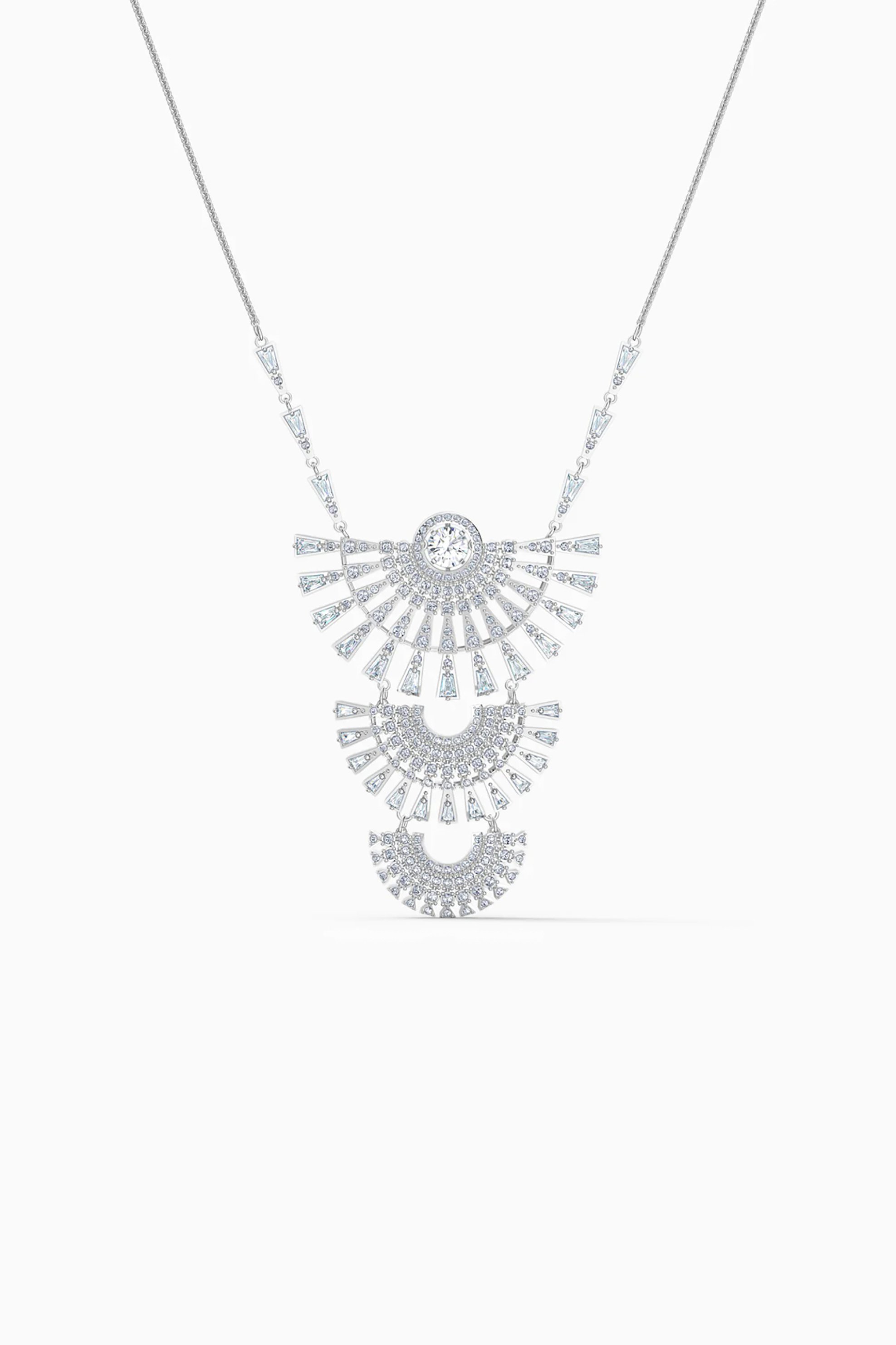  Swarovski Sparkling Dance Dial Up Necklace, Large, White, Rhodium - 5564432 2025