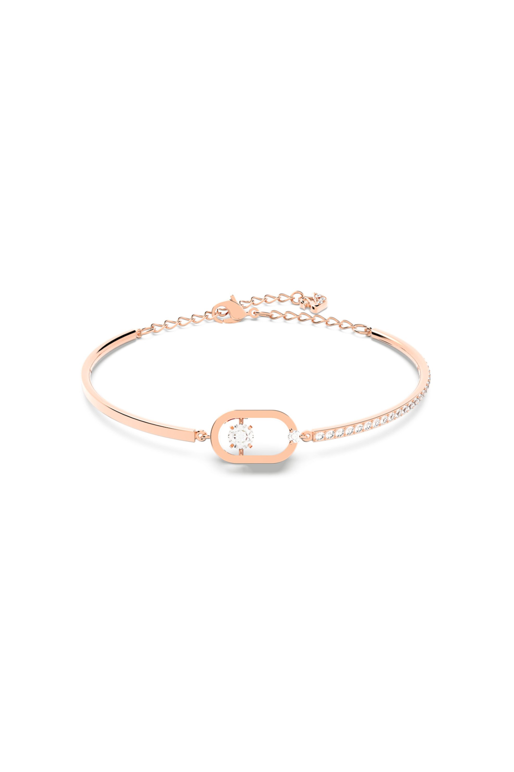 SWAROVSKI Swarovski Swarovski Sparkling Dance Oval Βracelet White, Rose Gold-Tone Plated - 5472382