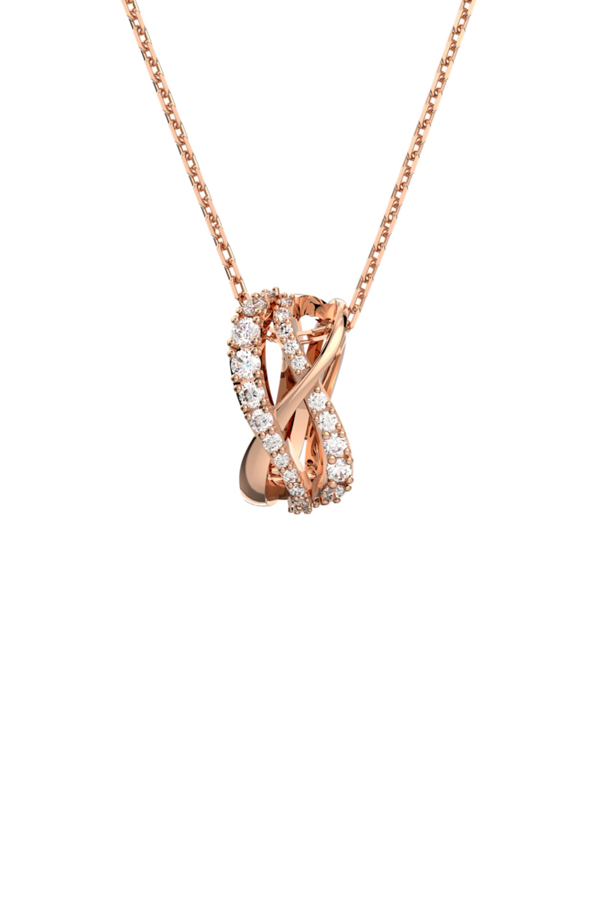  Swarovski Twist Necklace White, Rose Gold-Tone Plated - 5620549 2025