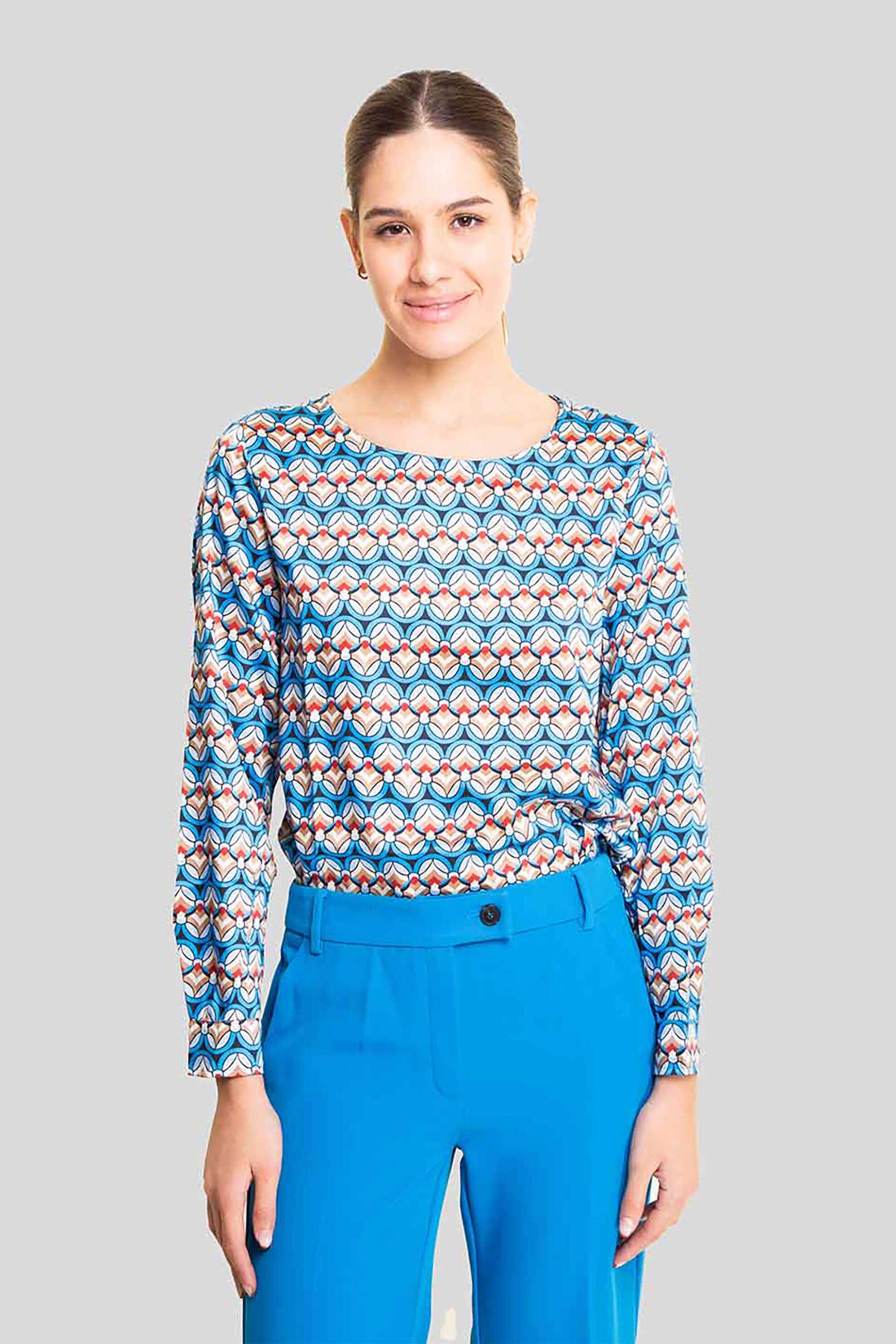 EMME BY MARELLA Emme by Marella γυναικεία μπλούζα με all-over print - 2425116111 Τυρκουάζ 2025