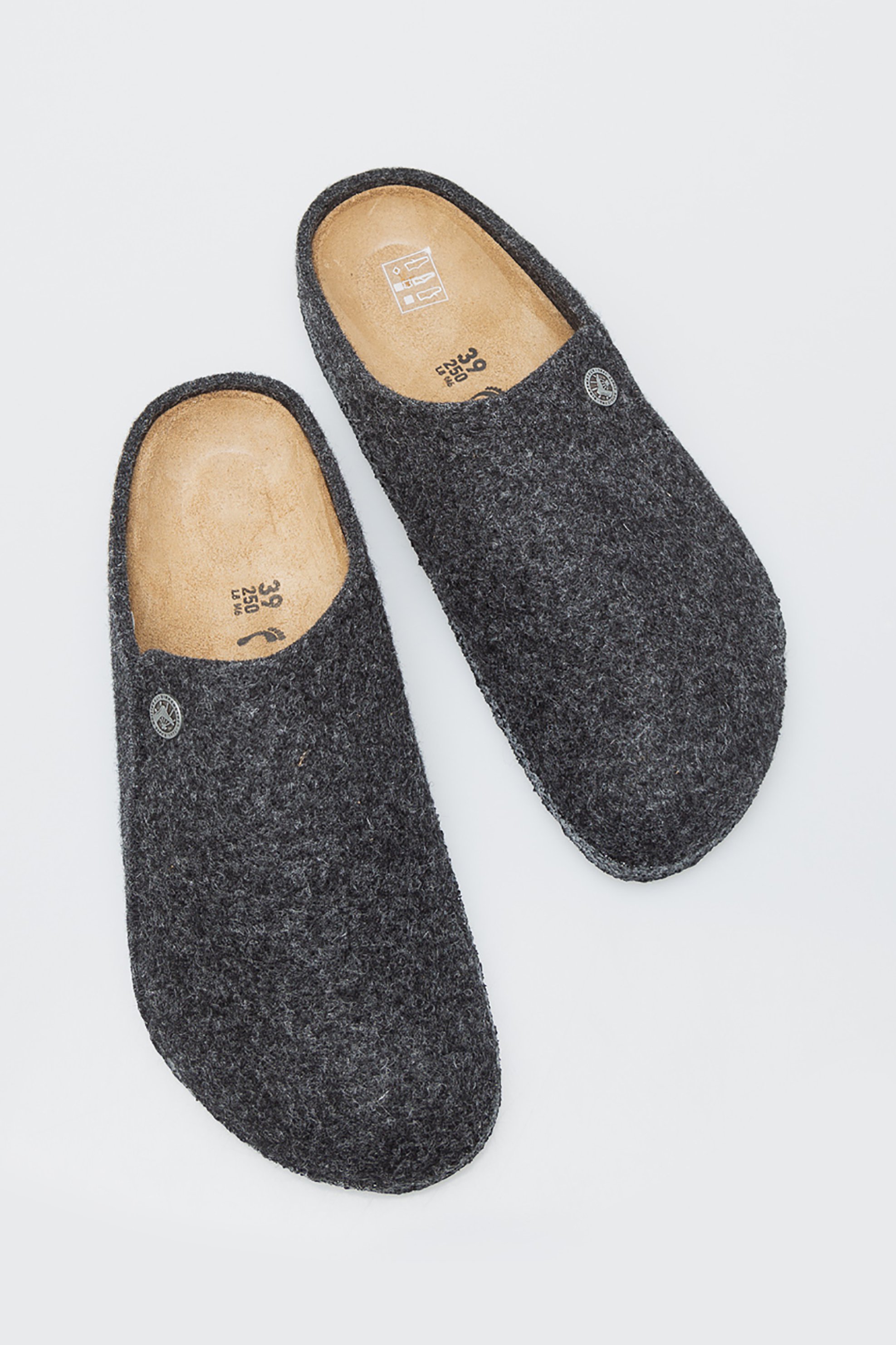 BIRKENSTOCK Birkenstock unisex παντόφλες μονόχρωμες με μεταλλικό λογότυπο "Zermatt Standard" - 1014932003543 Ανθρακί