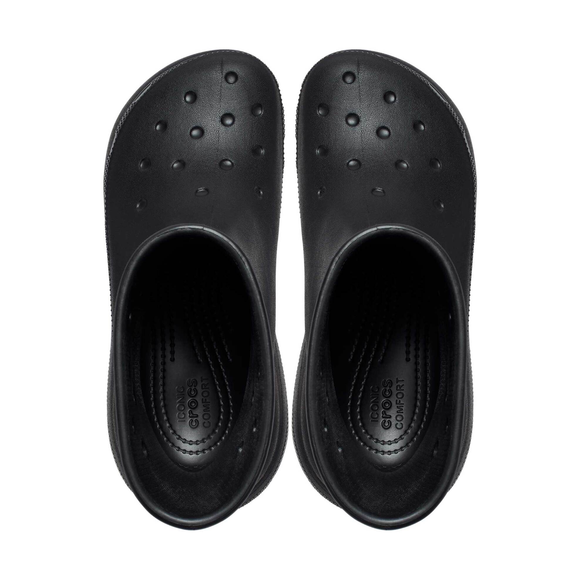 Crocs unisex αδιάβροχα μποτάκια μονόχρωμα με διάτρητο σχέδιο "Classic Crush" - E58242 Μαύρο φωτογραφία