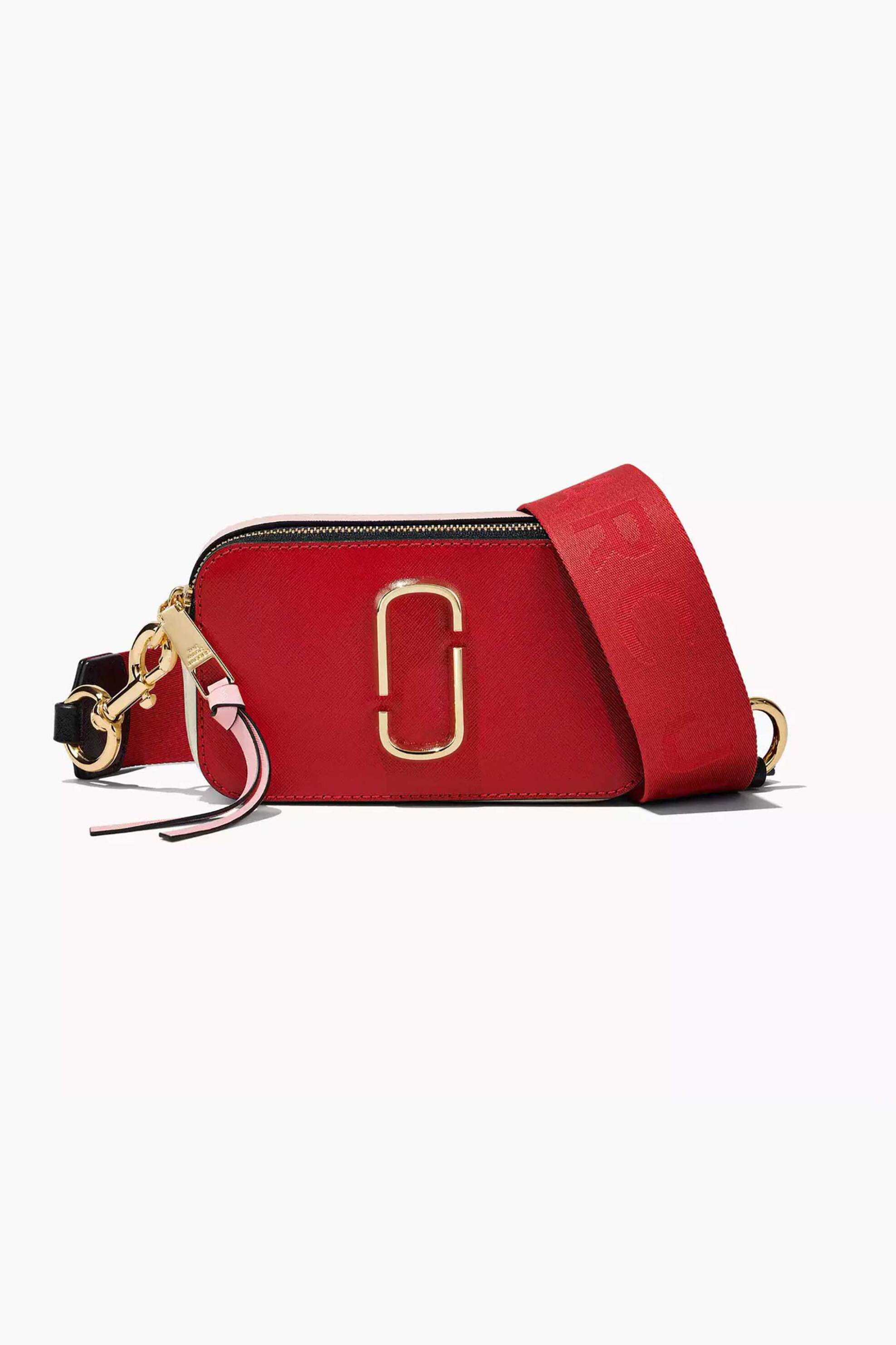 MARC JACOBS Marc Jacobs γυναικείο δερμάτινο mini bag με μεταλλικό λογότυπο "The Snapshot" - H172L01SP22 Κόκκινο