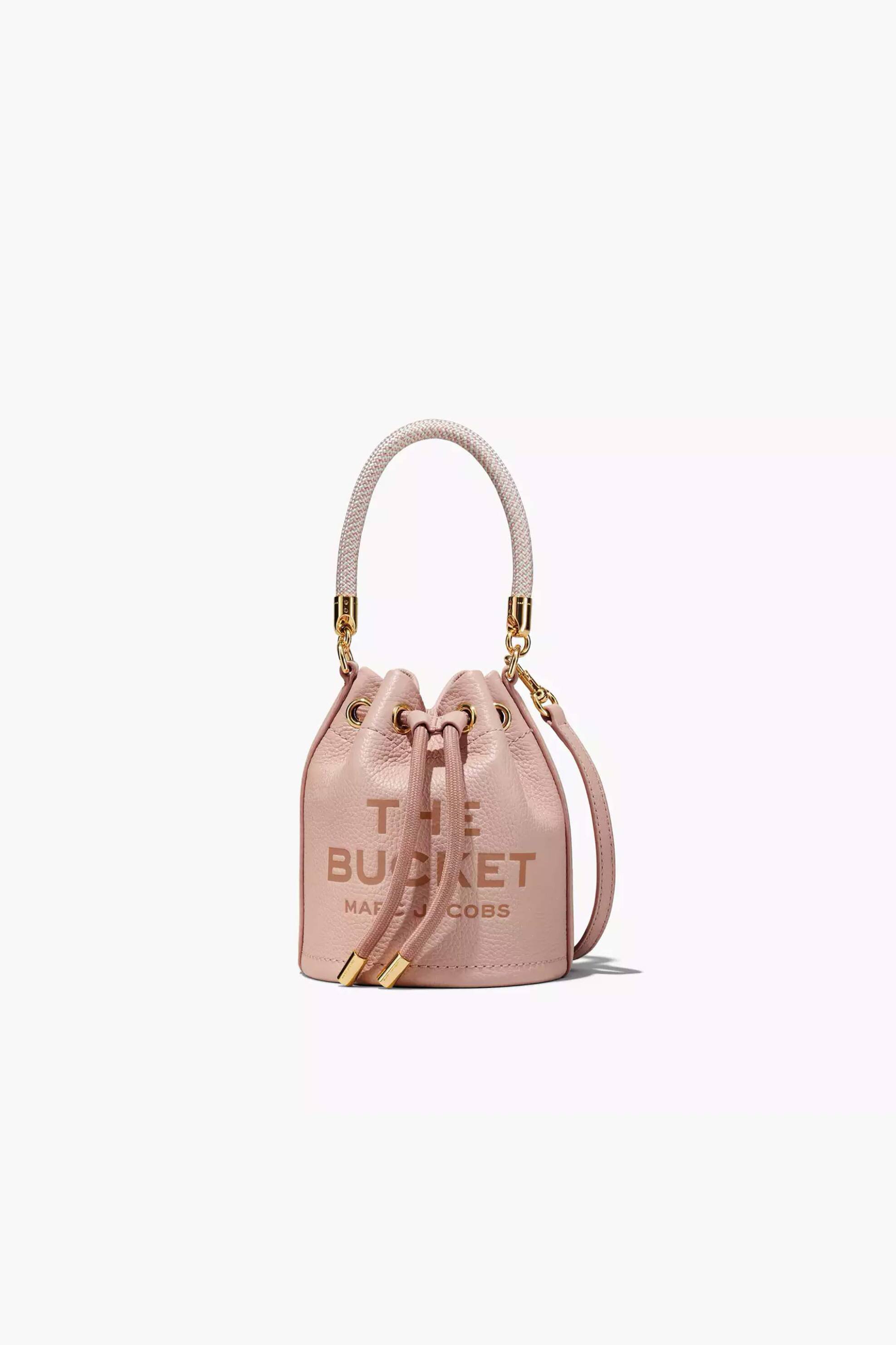 MARC JACOBS Marc Jacobs γυναικεία δερμάτινη bucket τσάντα με logo print "The Mini Bucket" - 2S3HCR058H03 Nude