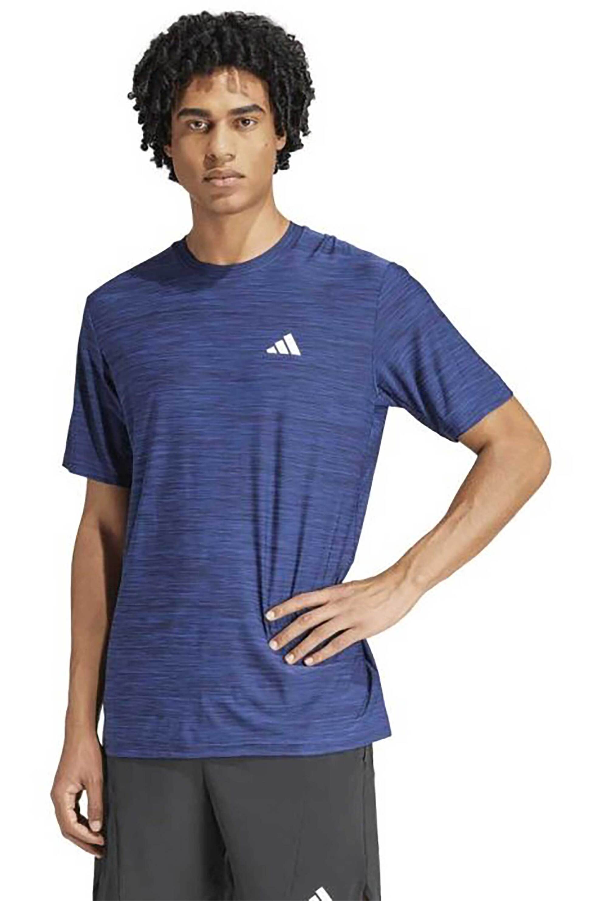 ADIDAS Adidas ανδρικό T-shirt με λογότυπο Regular Fit - IA3901 Μπλε Σκούρο