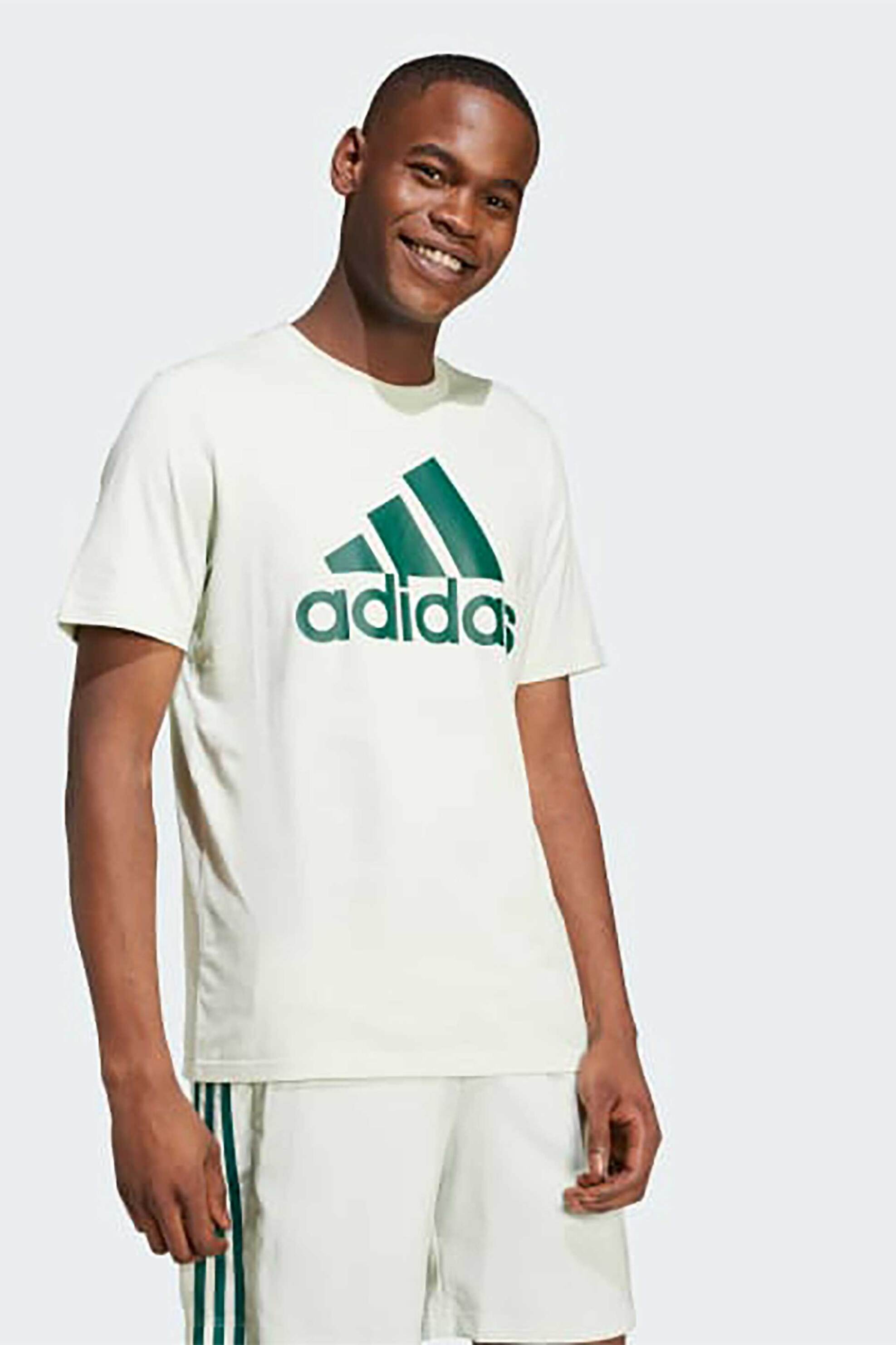 ADIDAS Adidas ανδρικό T-shirt με graphic logo print Regular Fit - IX0136 Εκρού