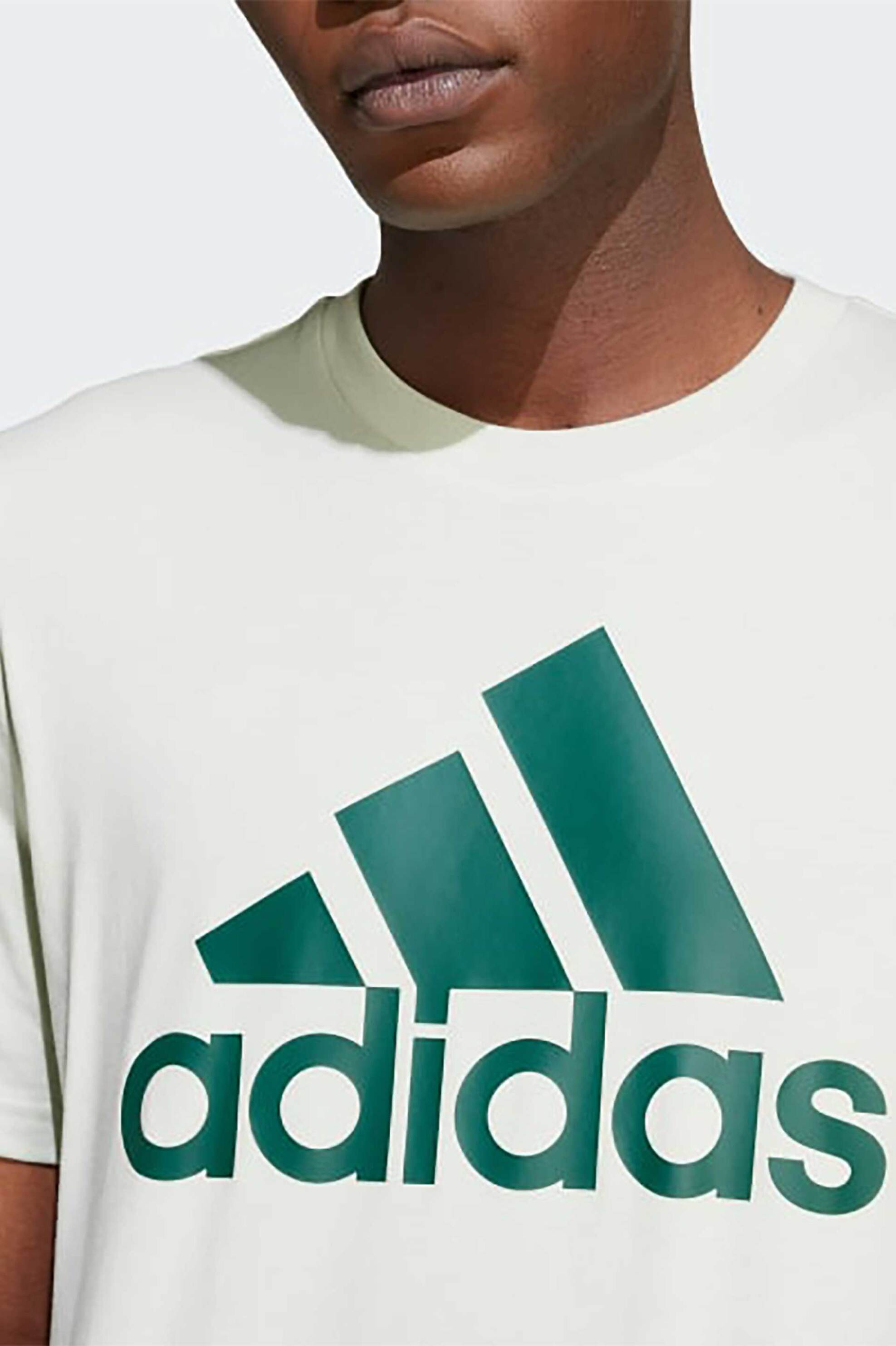 Adidas ανδρικό T-shirt με graphic logo print Regular Fit - IX0136 Εκρού φωτογραφία