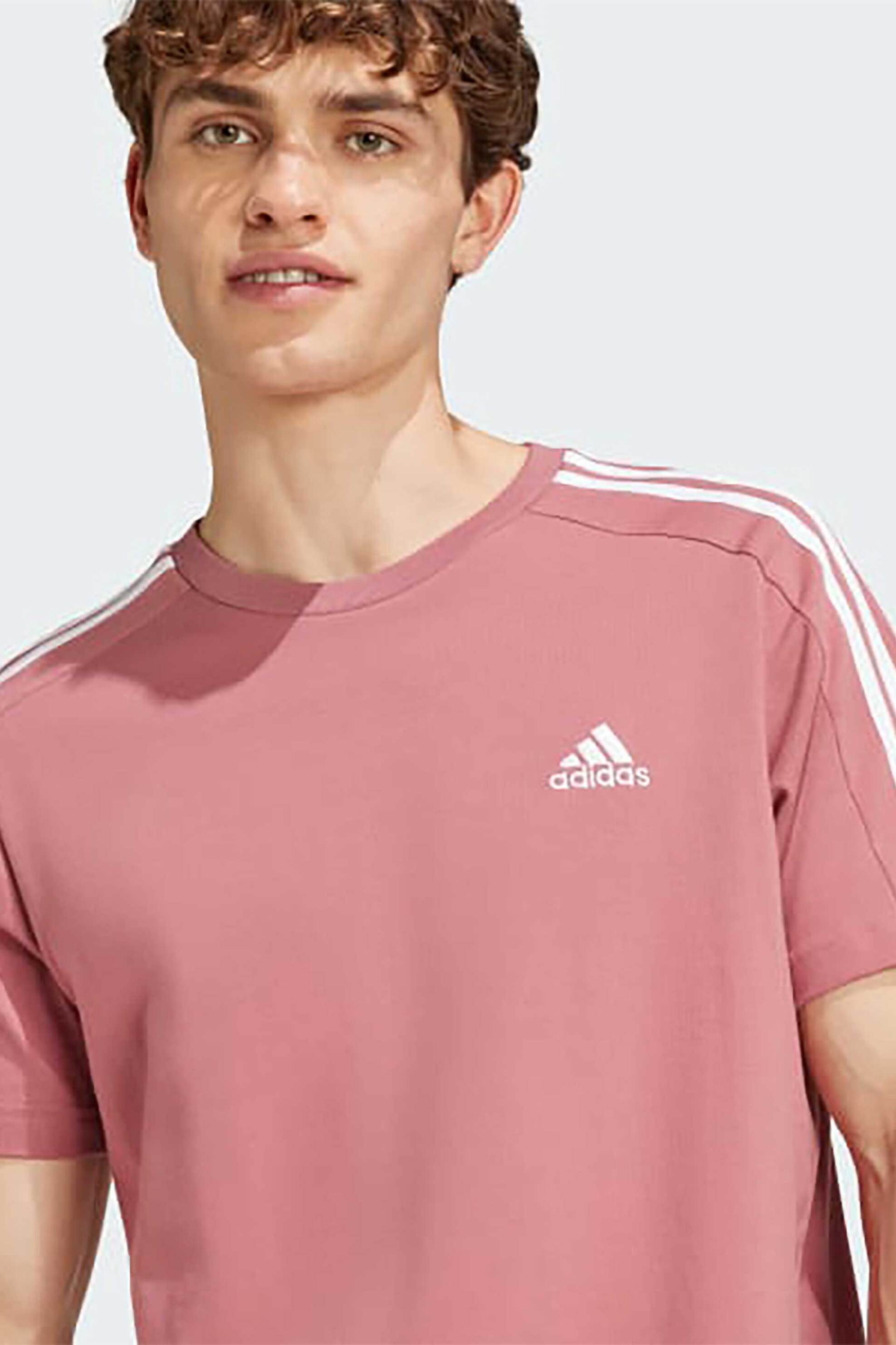 Adidas ανδρικό T-shirt με λογότυπο Regular Fit - IX0157 Ροζ φωτογραφία