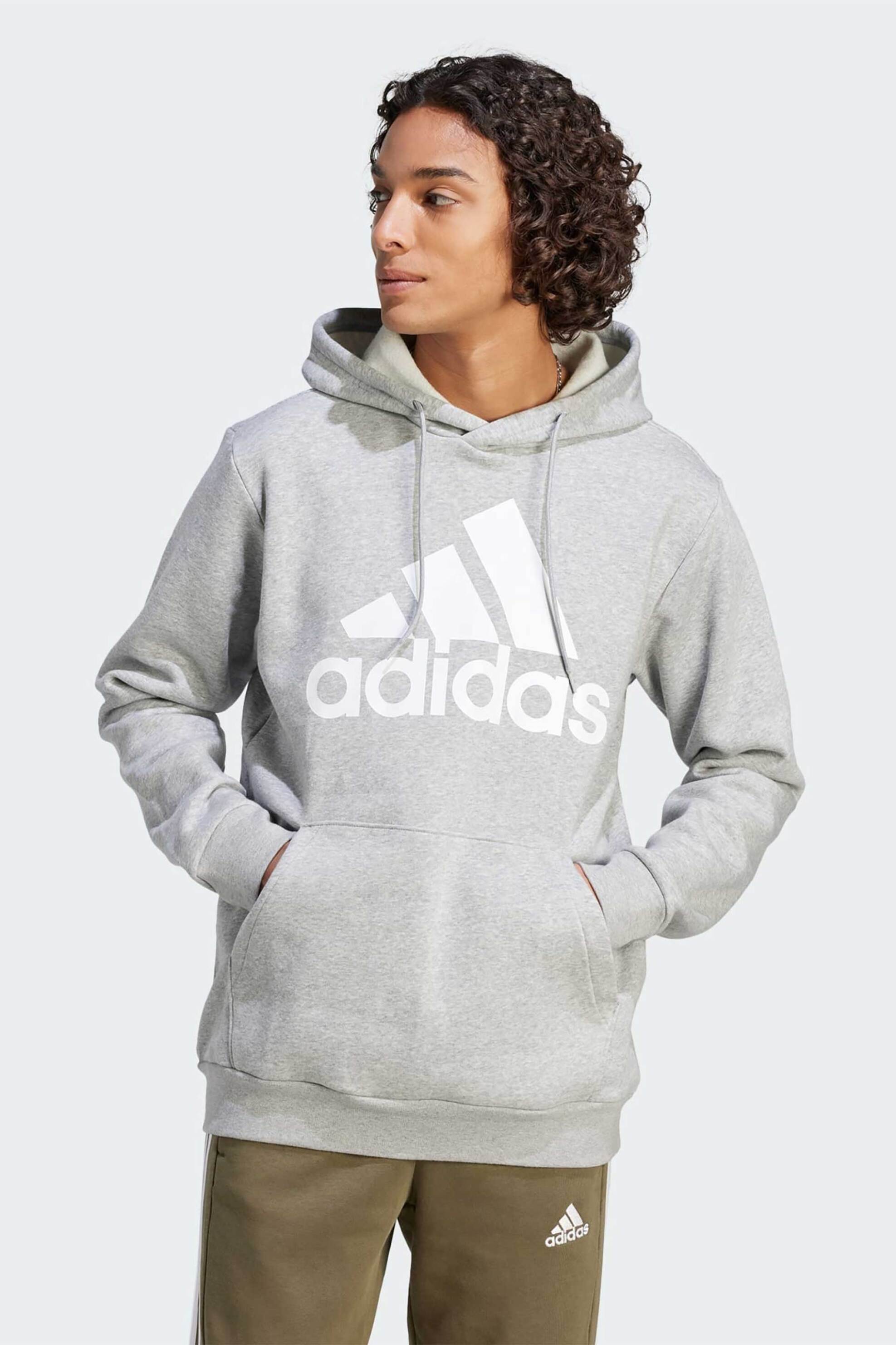 ADIDAS Adidas ανδρική μπλούζα φούτερ με logo print Regular Fit - IJ8910 Γκρι