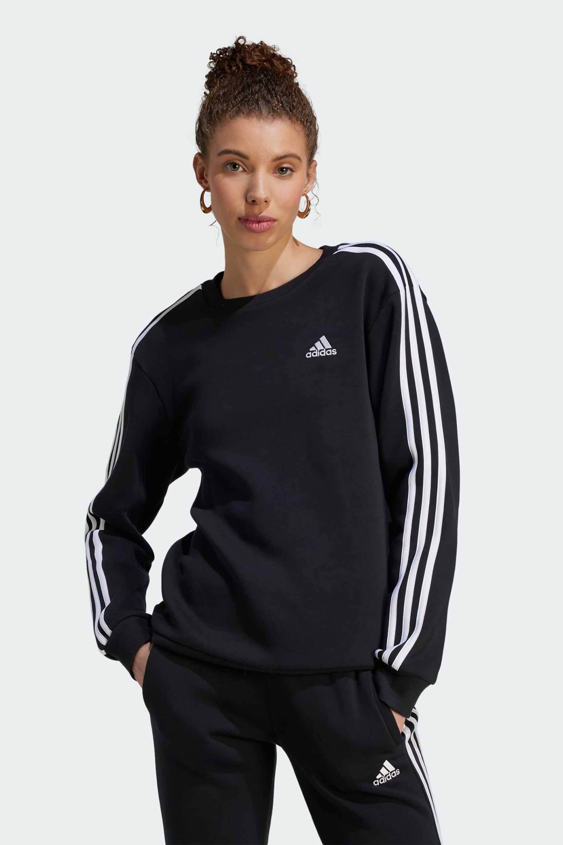 Adidas Adidas γυναικεία αθλητική μπλούζα φούτερ με contrast λεπτομέρειες μονόχρωμη 