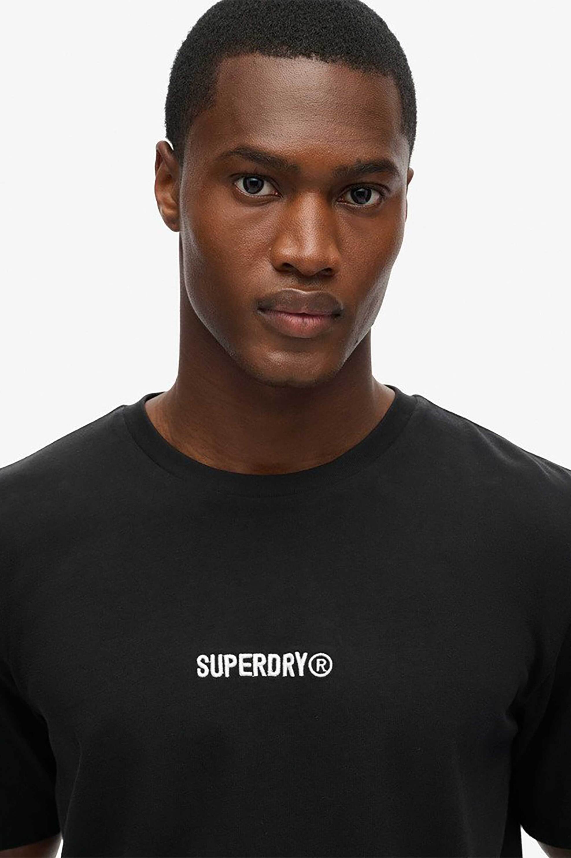 Superdry ανδρικό T-shirt με κεντημένο λογότυπο "Micro Logo" Loose Fit - M1012028A Μαύρο φωτογραφία